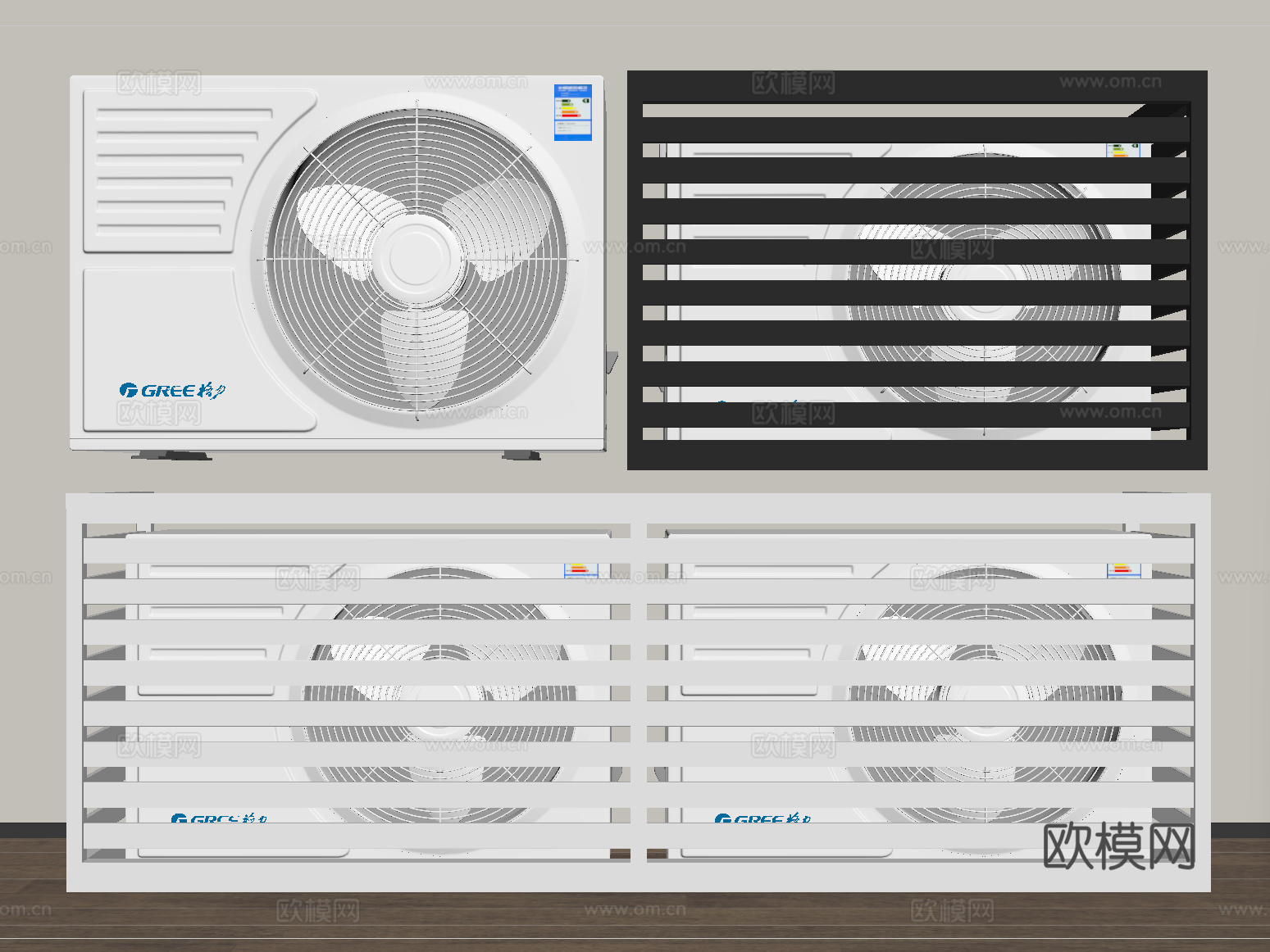 现代空调外机 空调压缩机 外机保护罩su模型