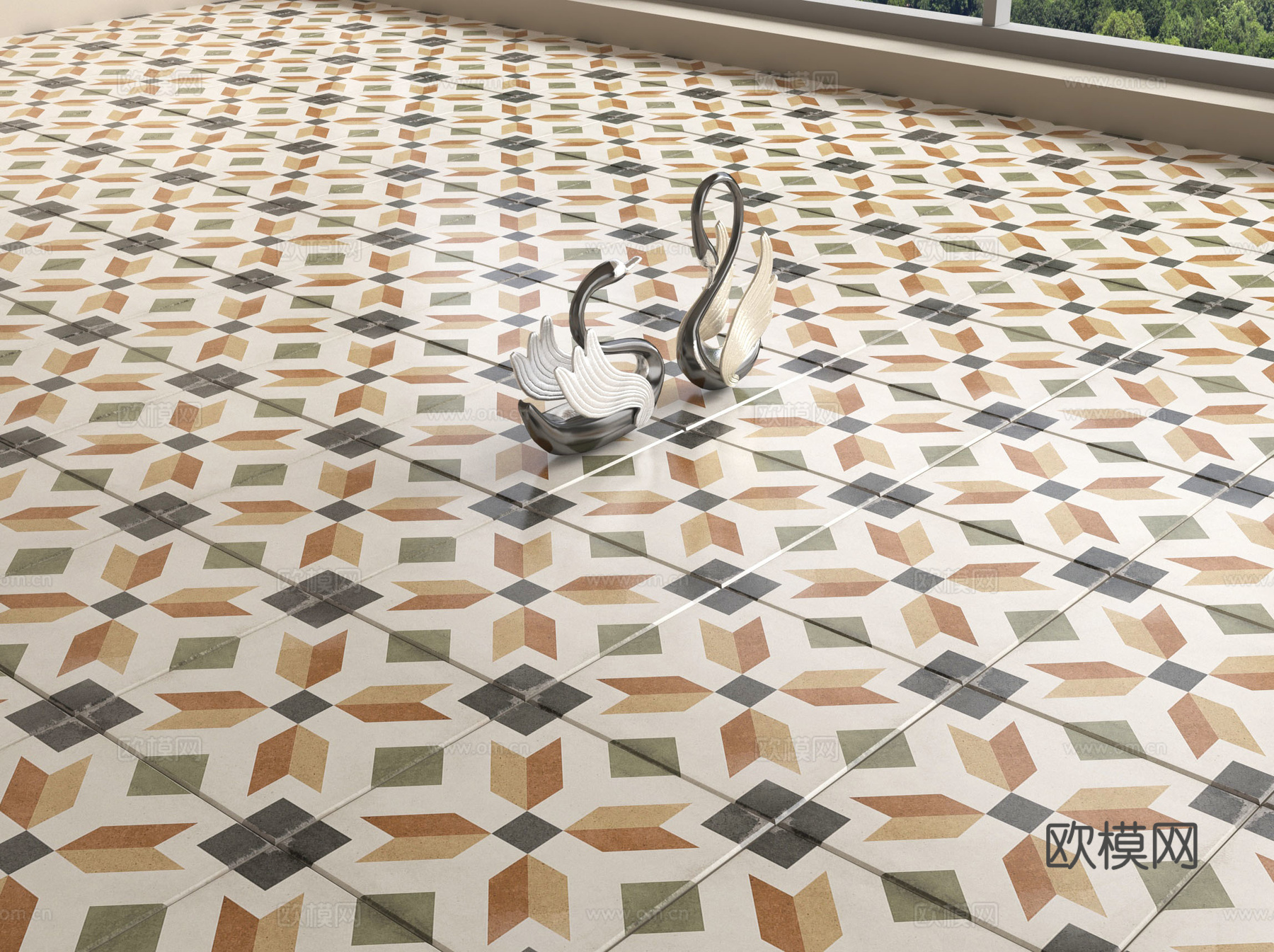 法式地砖 花砖 瓷砖su模型