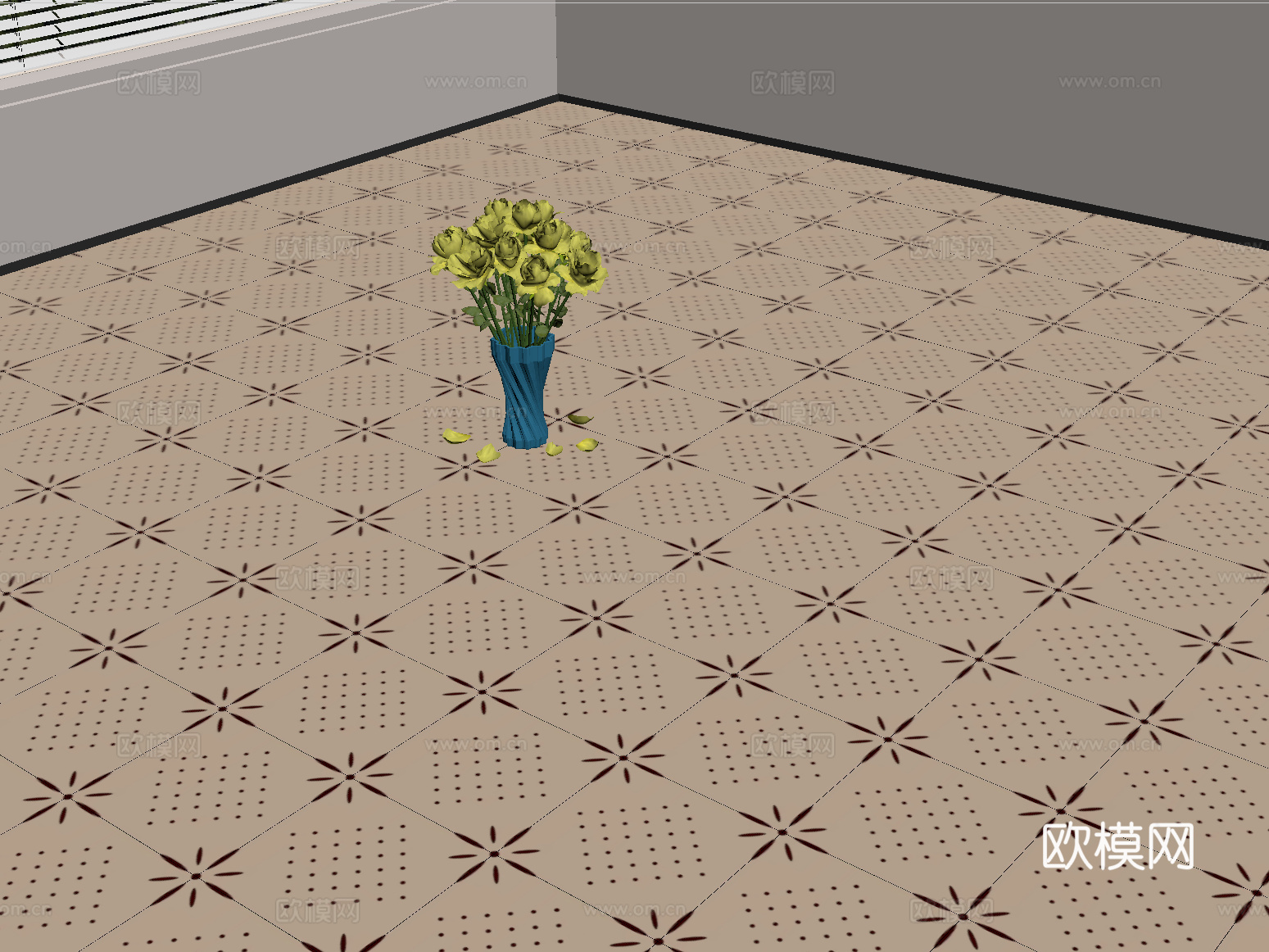 法式复古地砖 花砖 瓷砖su模型