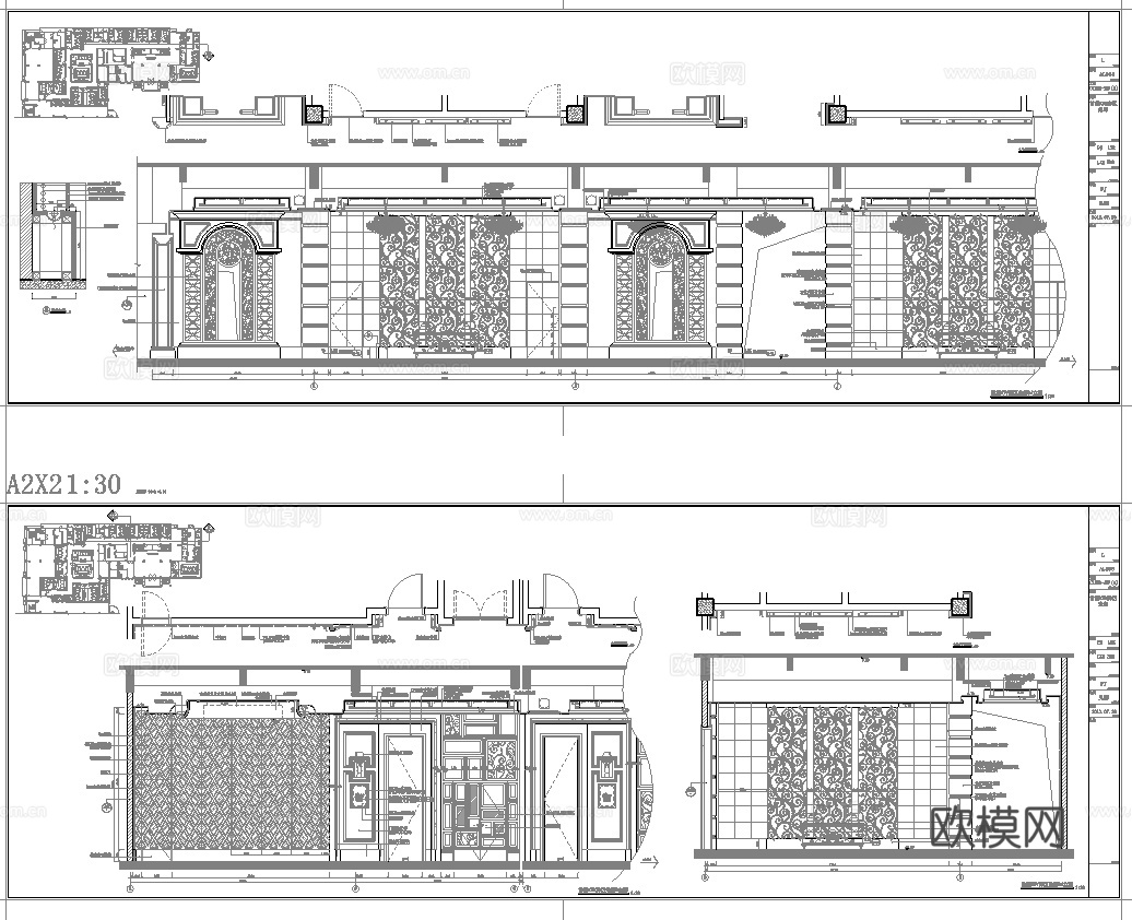 最新2套全套 酒吧 KTV 施工图 效果图合集cad施工图