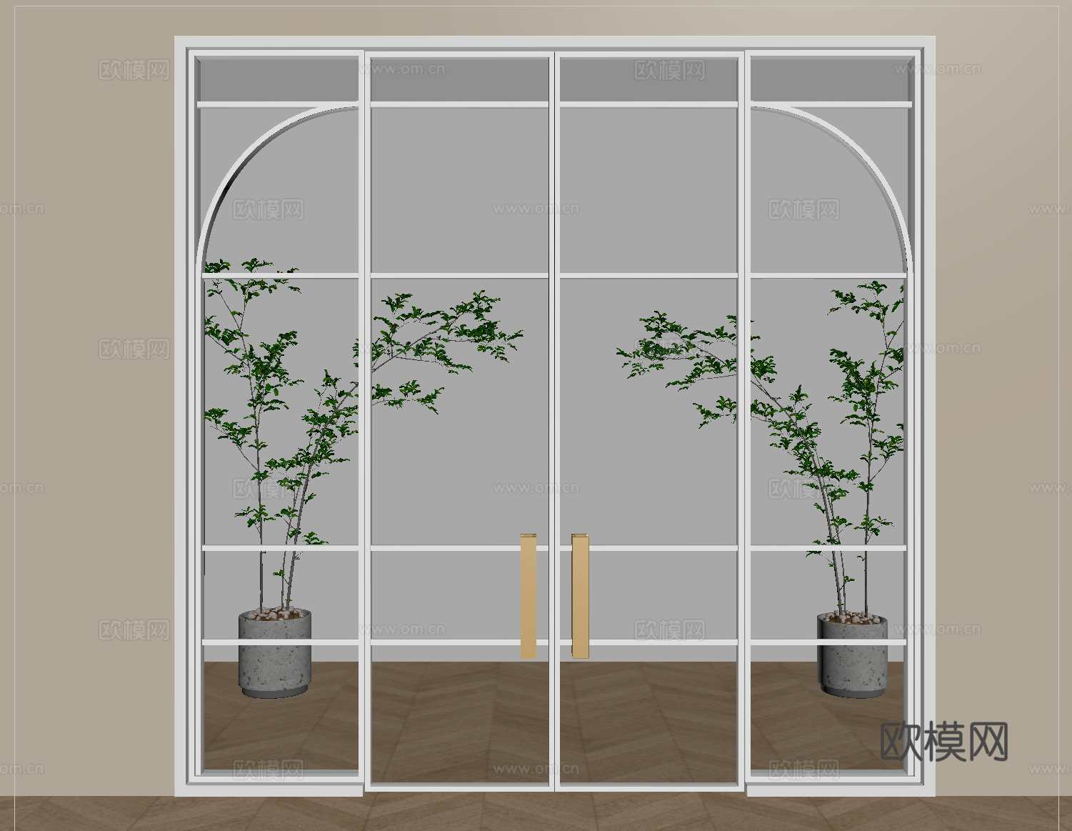 法式推拉门 玻璃推拉门 厨卫门 阳台门su模型