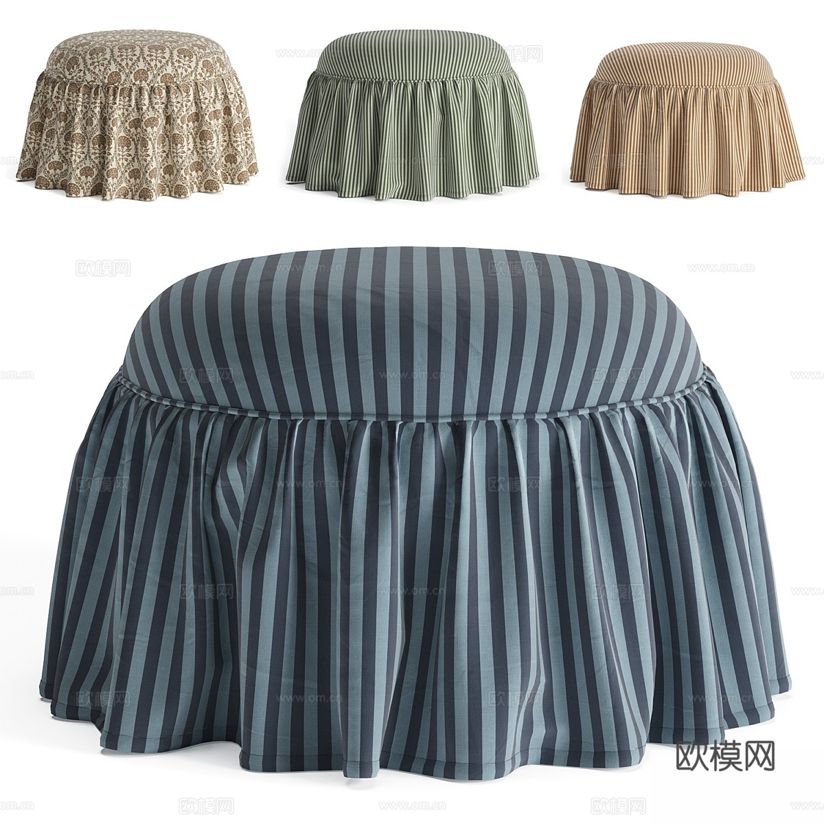带裙摆的Leary脚凳3d模型下载