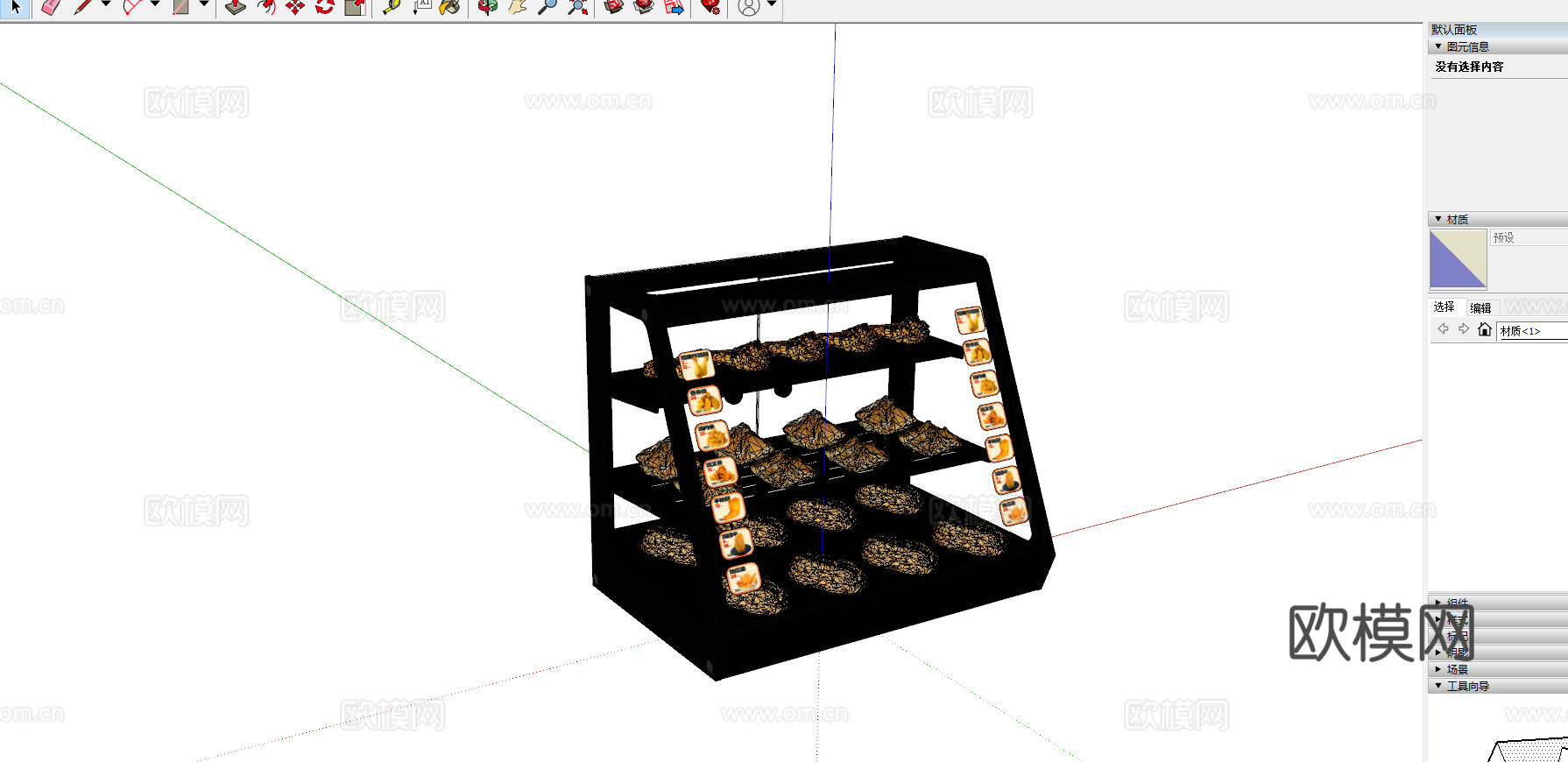 商用保温柜烤肠机便利店食物恒温柜熟食柜面包汉堡炸鸡保温箱su模型