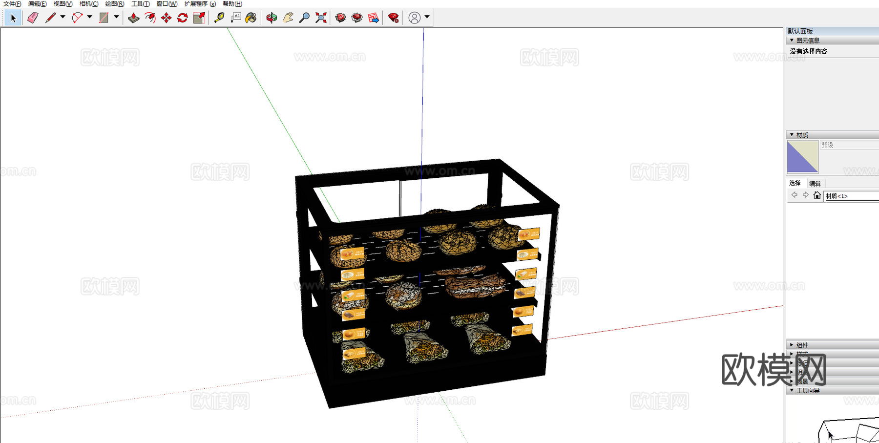 商用保温柜烤肠机便利店食物恒温柜熟食柜面包汉堡炸鸡保温箱su模型