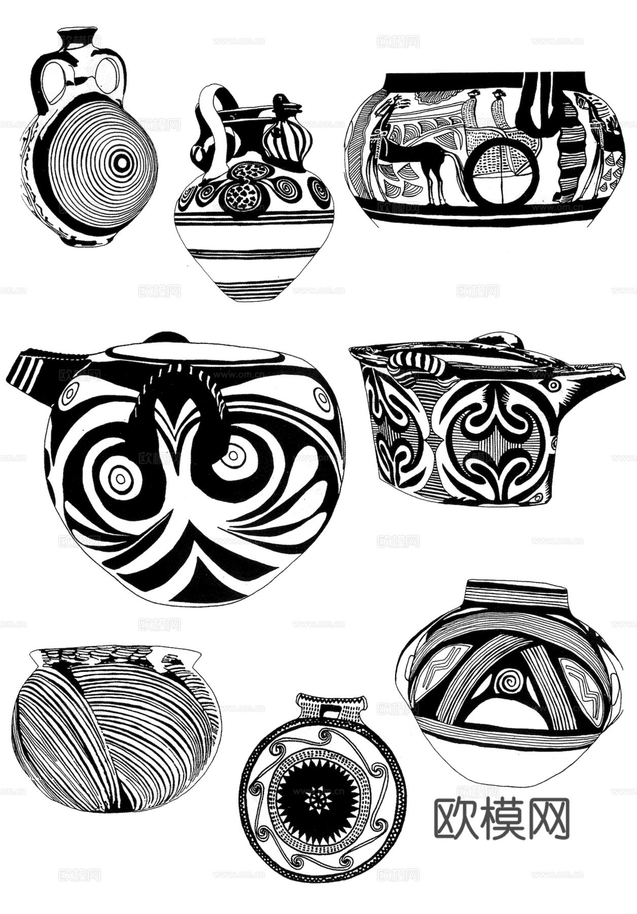 黑白凹凸 高光遮罩 通道 花纹纹理 装饰线条 纹理 墙绘图案下载