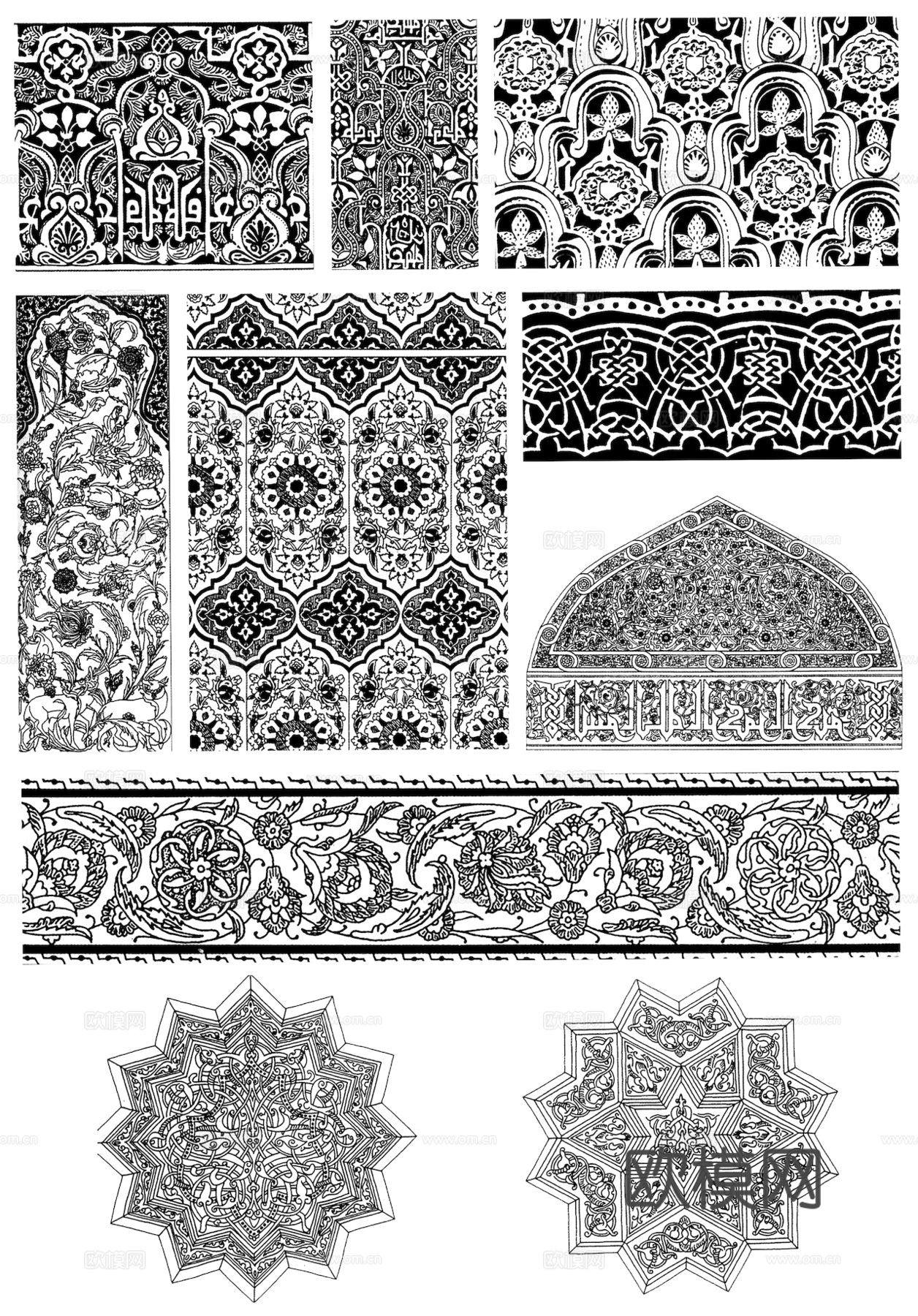 黑白凹凸 高光遮罩 通道 花纹纹理 装饰线条 纹理 墙绘图案下载