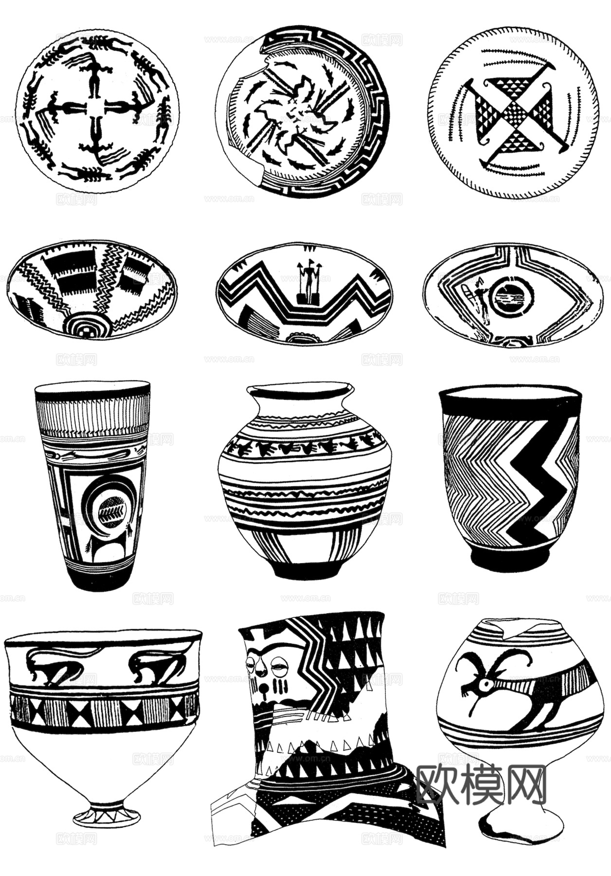 黑白凹凸 高光遮罩 通道 花纹纹理 装饰线条 纹理 墙绘图案下载