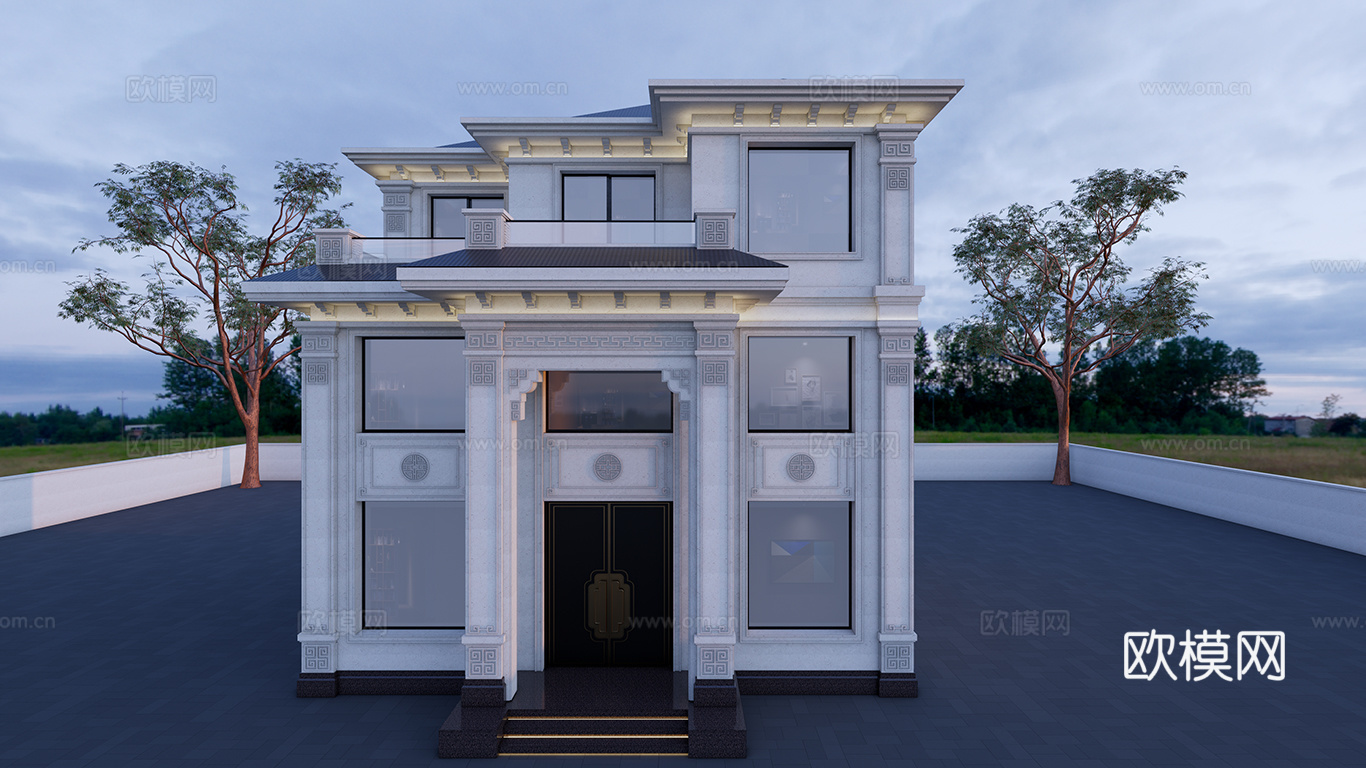 中式别墅大宅su模型