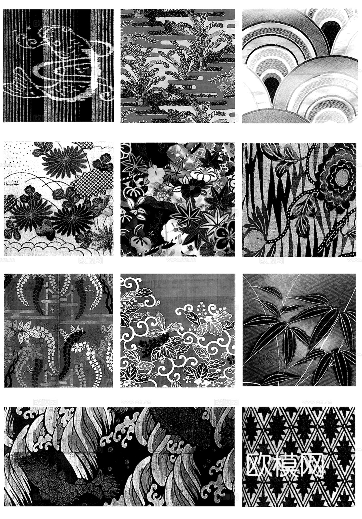 黑白凹凸 高光遮罩 通道 花纹纹理 装饰线条 纹理 墙绘图案