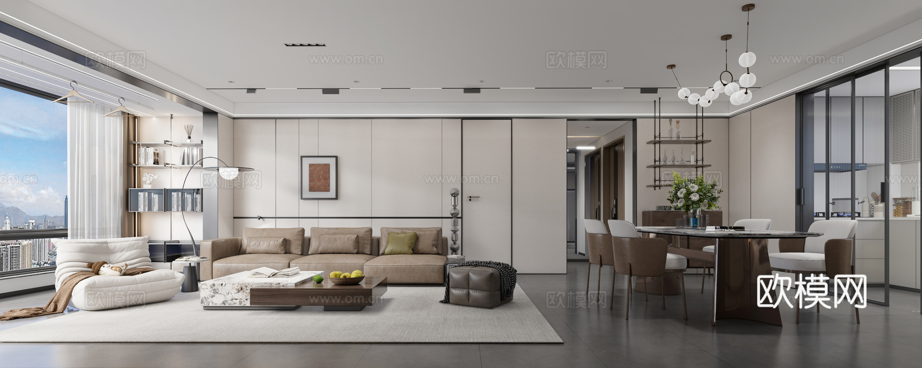 客餐厅   沙发  餐桌椅su模型