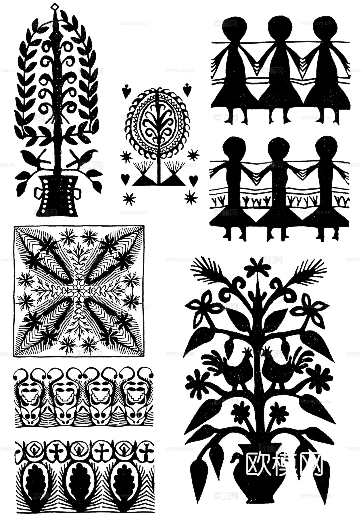 黑白凹凸 高光遮罩 通道 花纹纹理 装饰线条 纹理 墙绘图案下载