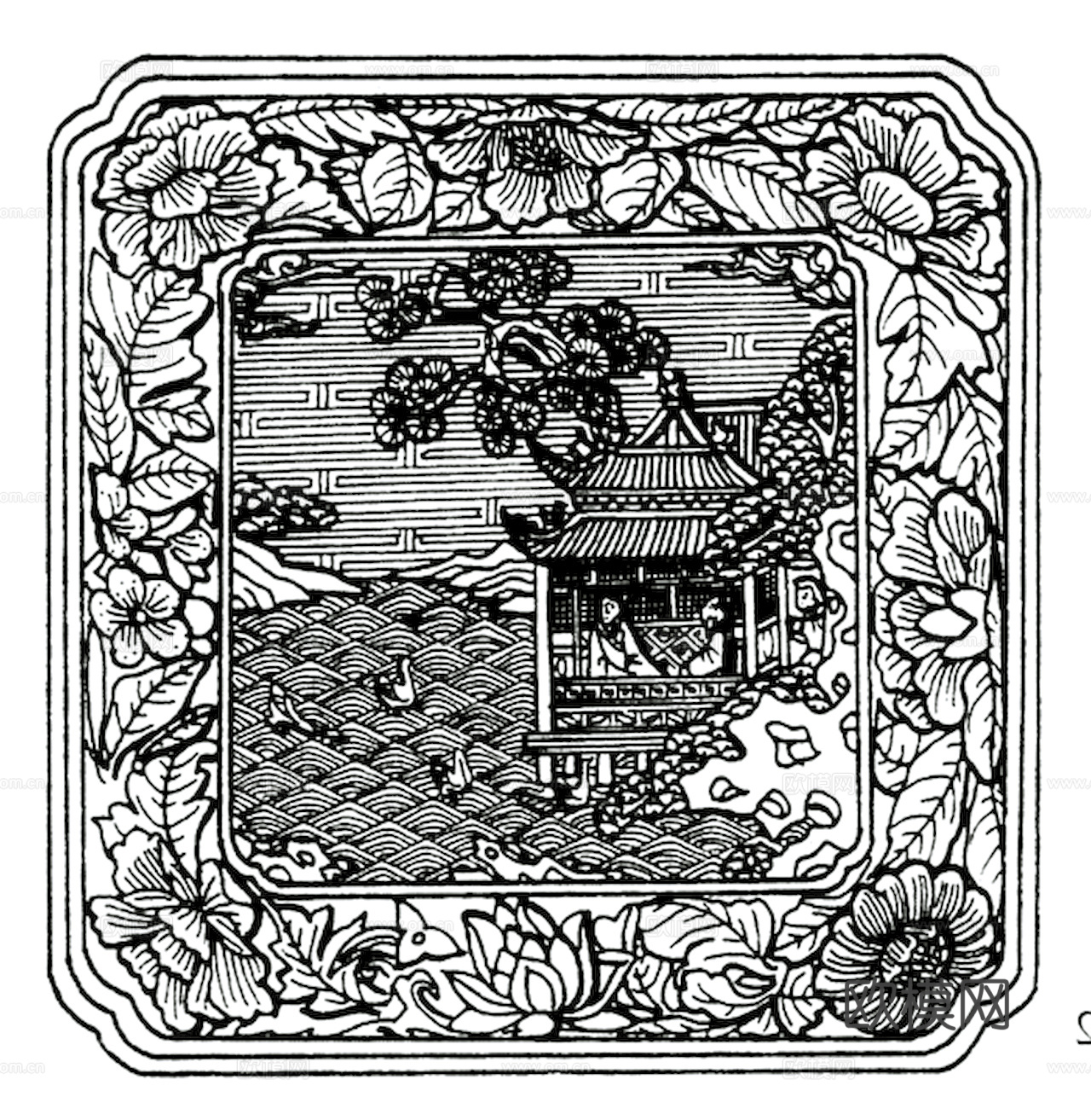 黑白凹凸 高光遮罩 通道 花纹纹理 装饰线条 纹理 墙绘图案下载