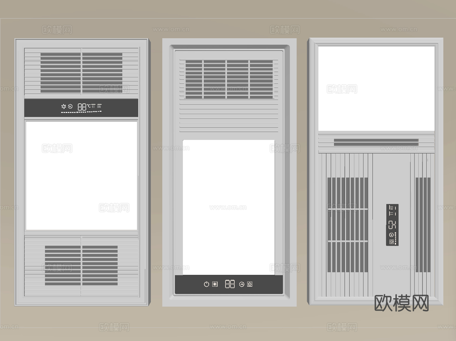 现代浴霸 取暖器 集成浴霸su模型