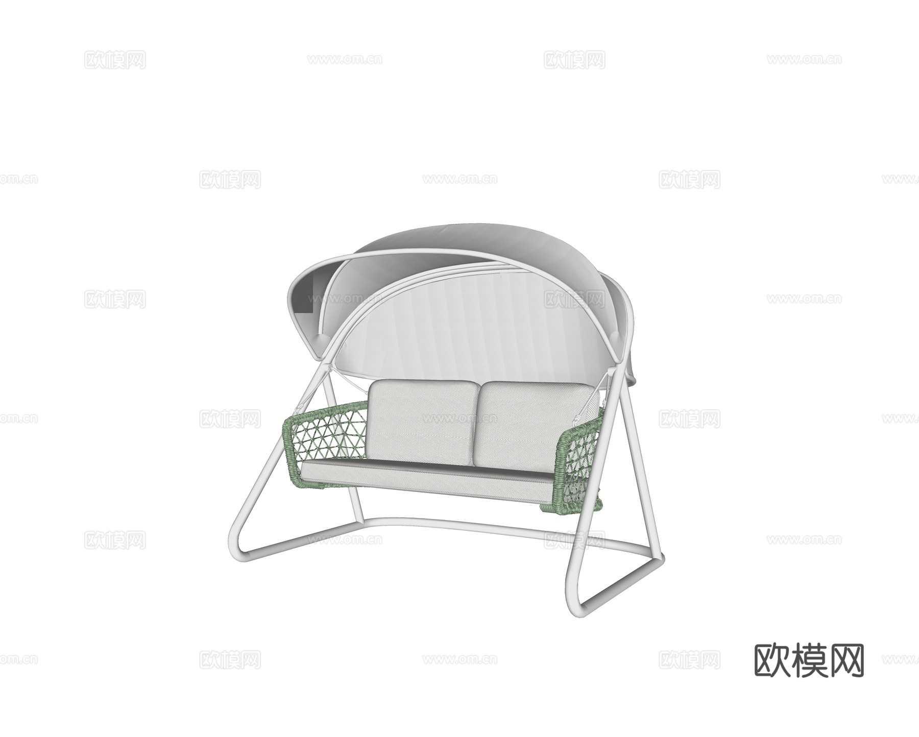 现代亚蒂 户外庭院秋千 双人秋千吊椅su模型