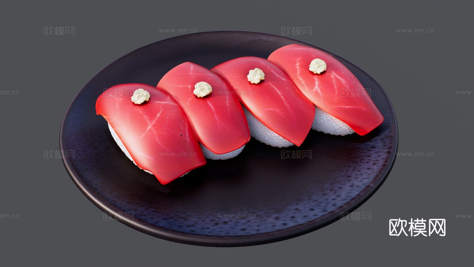 一盘生肉片su模型