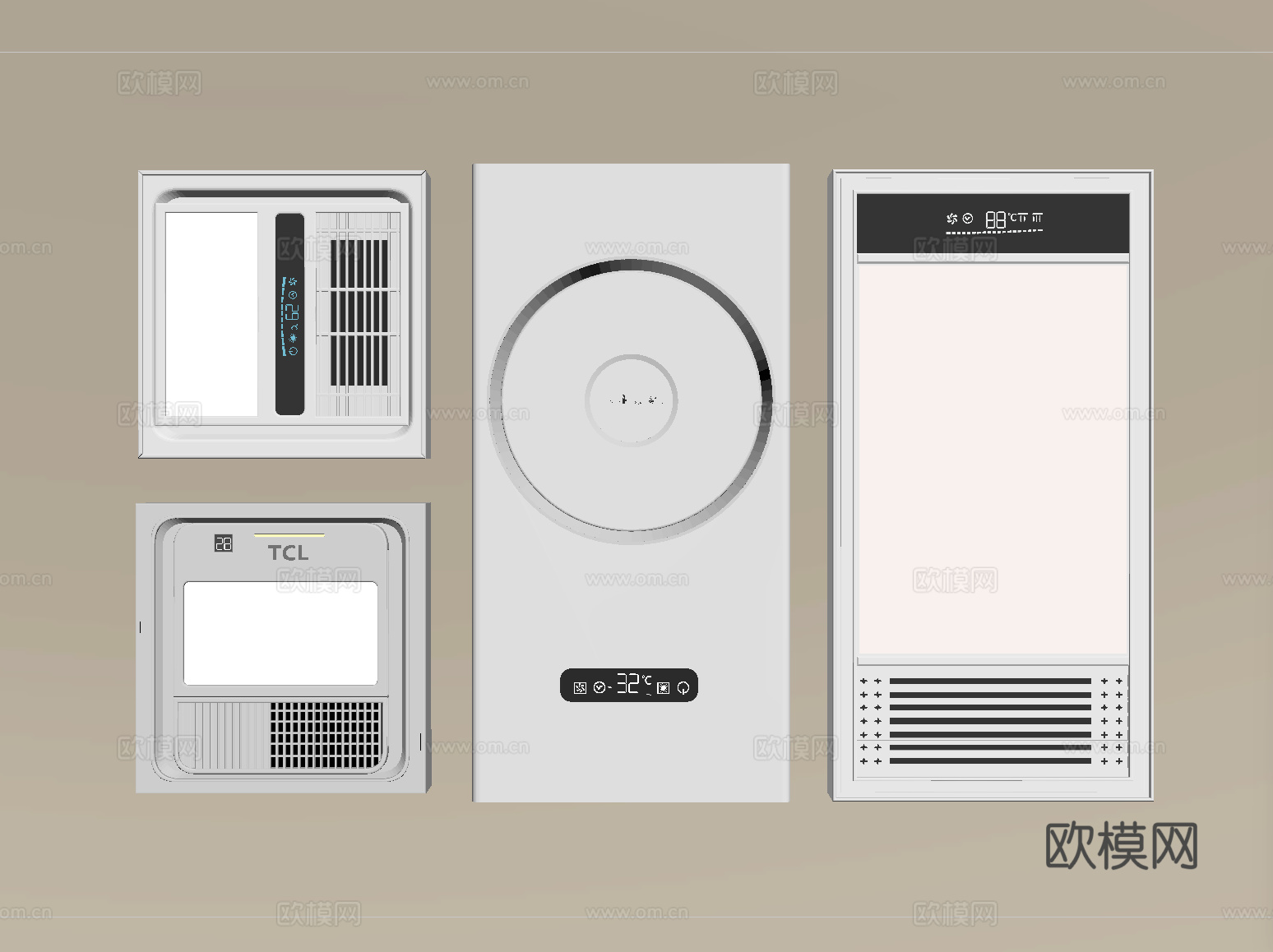 现代浴霸 集成浴霸 风暖浴霸灯 取暖器su模型