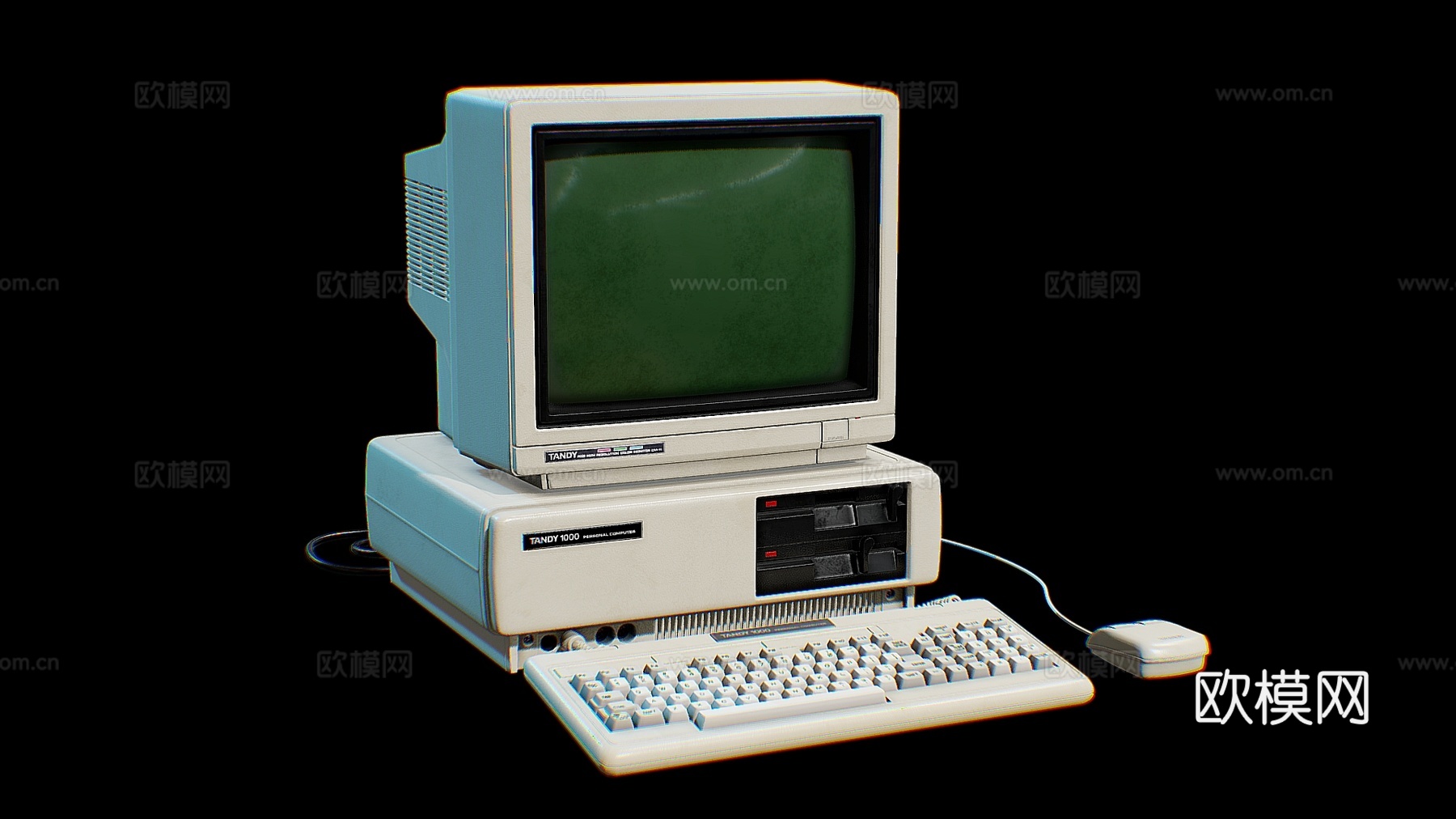 复古台式电脑 老式电脑 初代电脑su模型