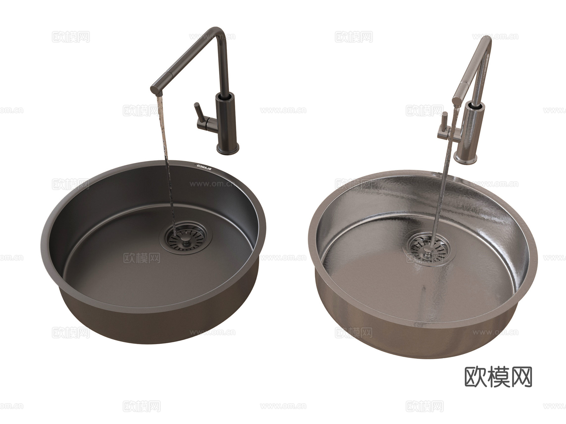 现代水槽 不锈钢水槽 洗菜池 洗菜盆 水龙头3d模型