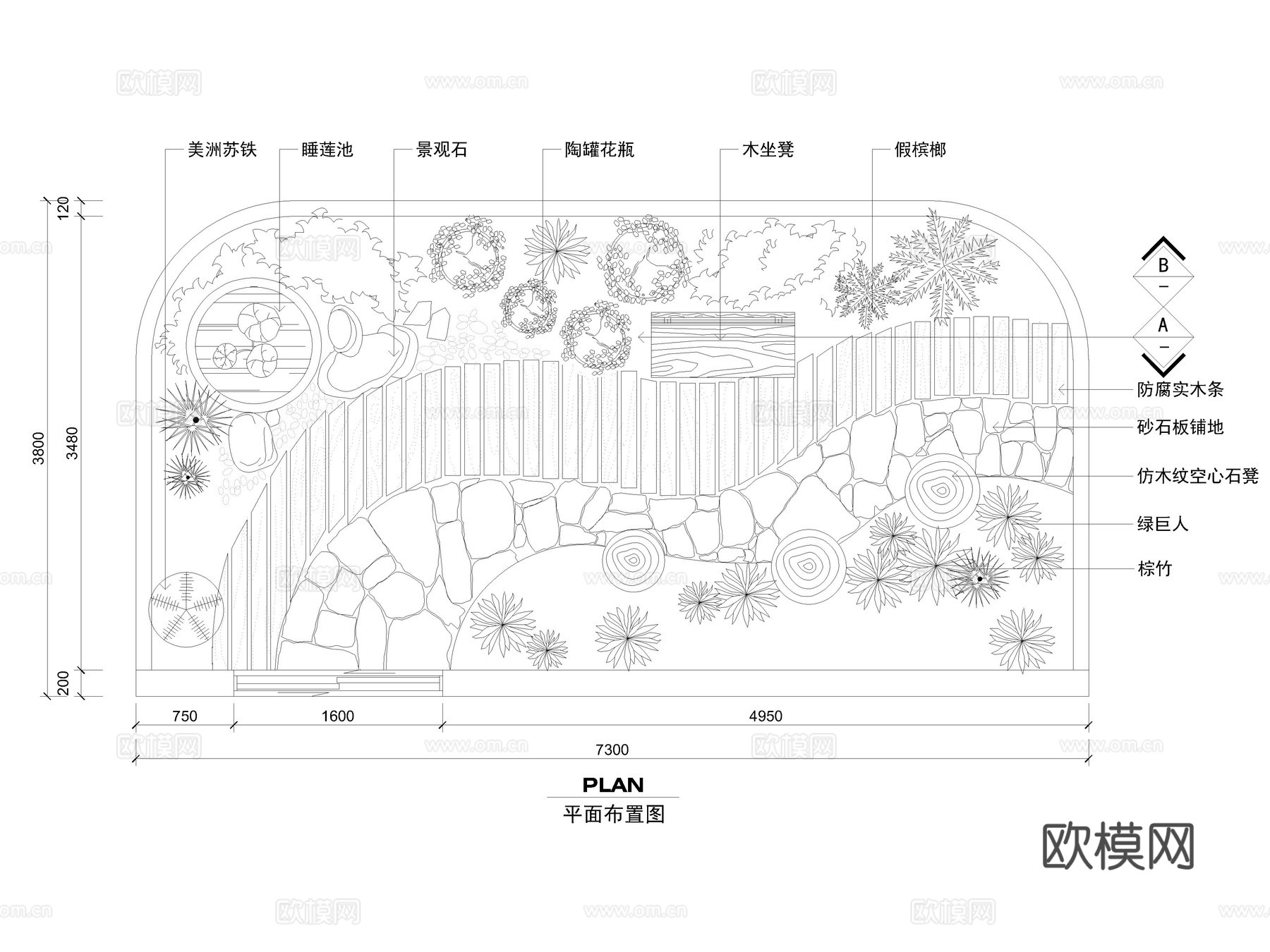 200套别墅屋顶花园景观设计CAD施工图cad施工图