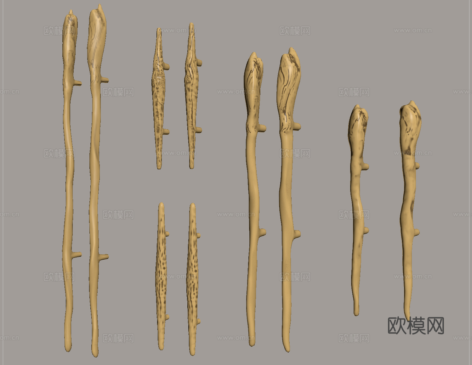 金属大拉手 轻奢大拉手 创意大拉手su模型