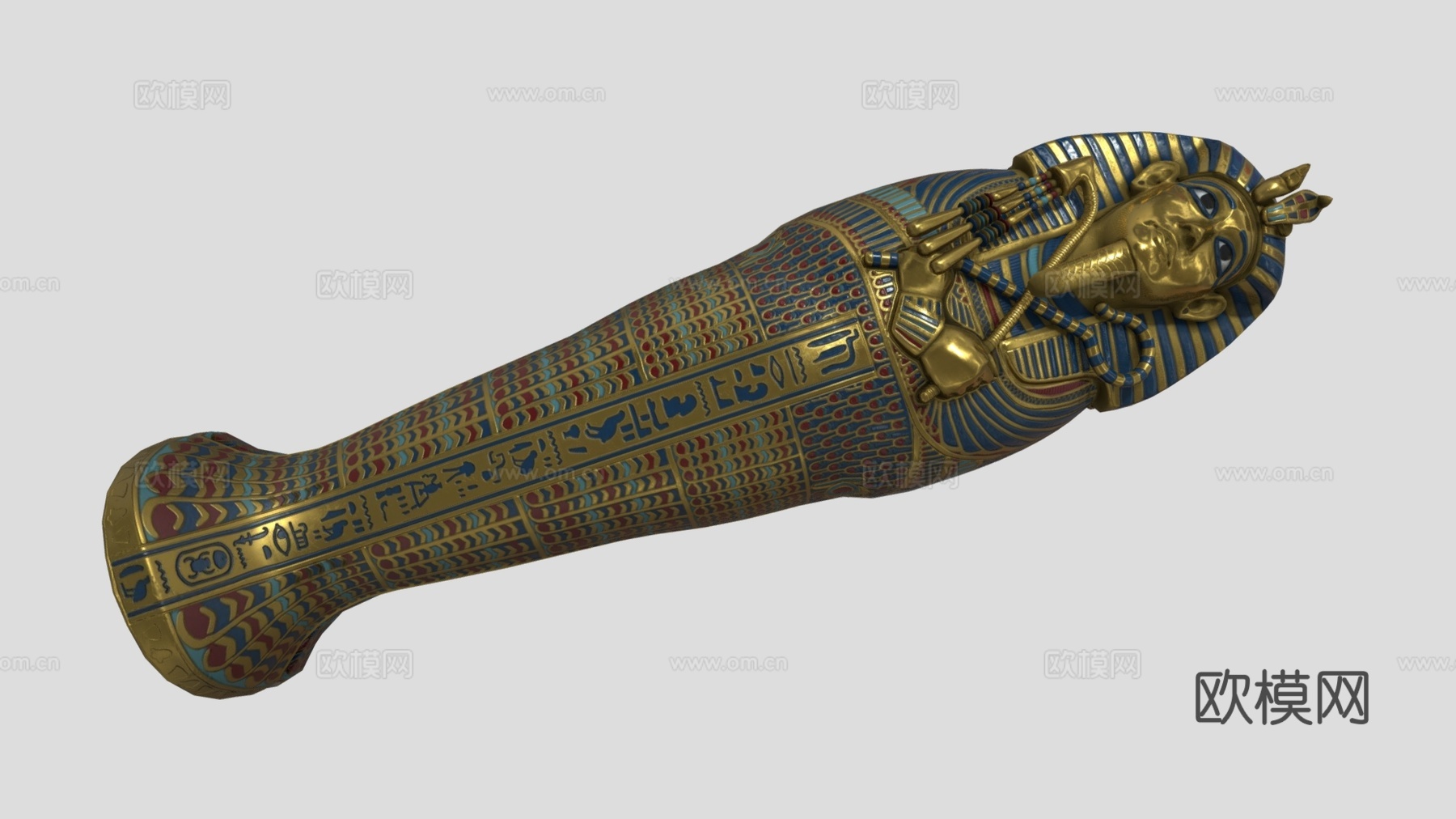 古埃及木乃伊 棺椁 雕塑雕刻 法老石棺 古埃及文化su模型