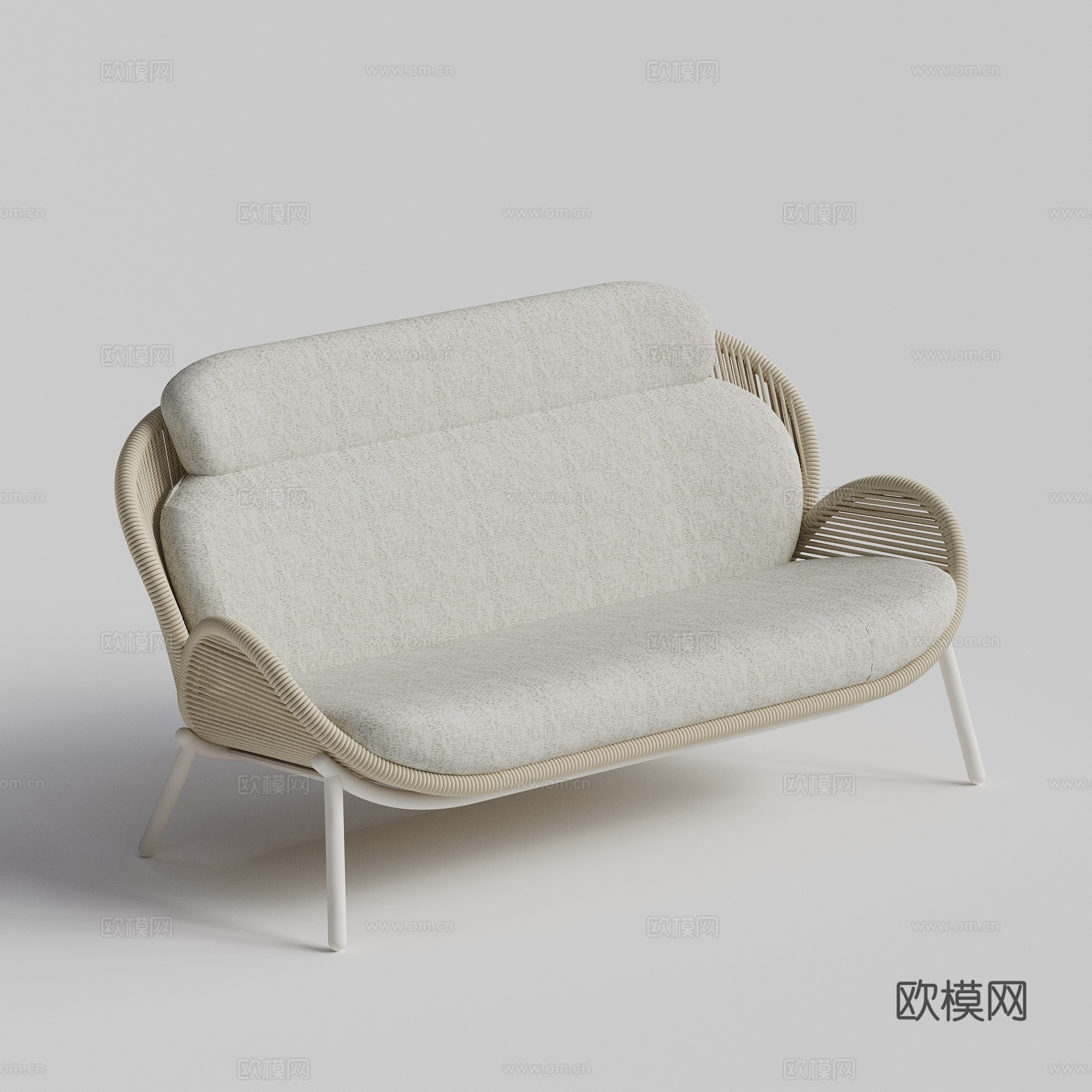 现代亚蒂休闲双人沙发su模型