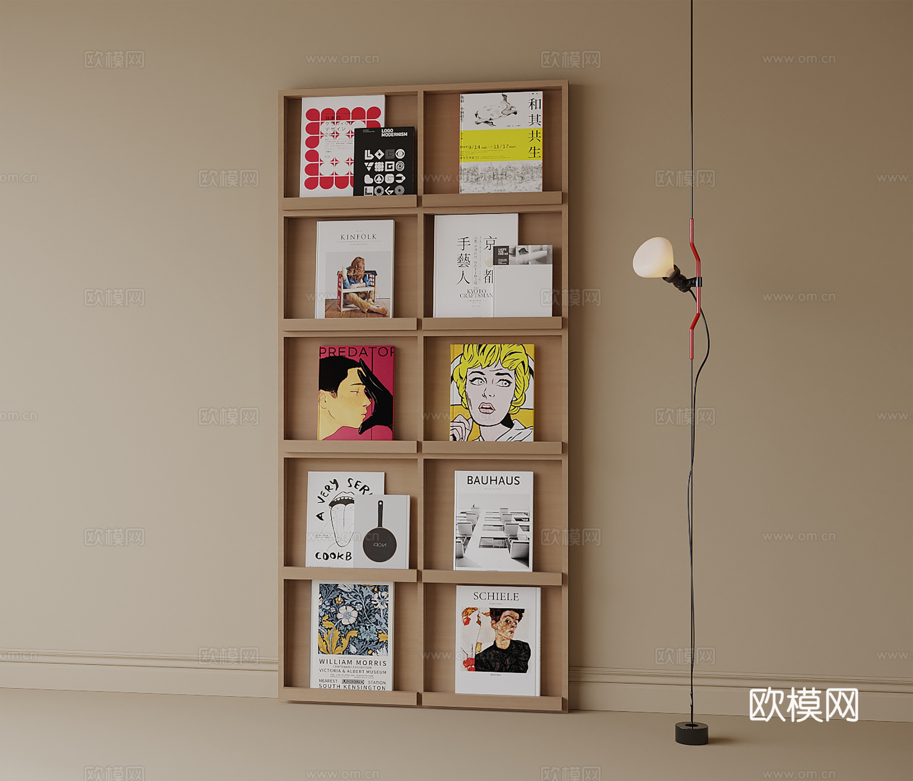 现代书架 书籍摆件 杂志架su模型