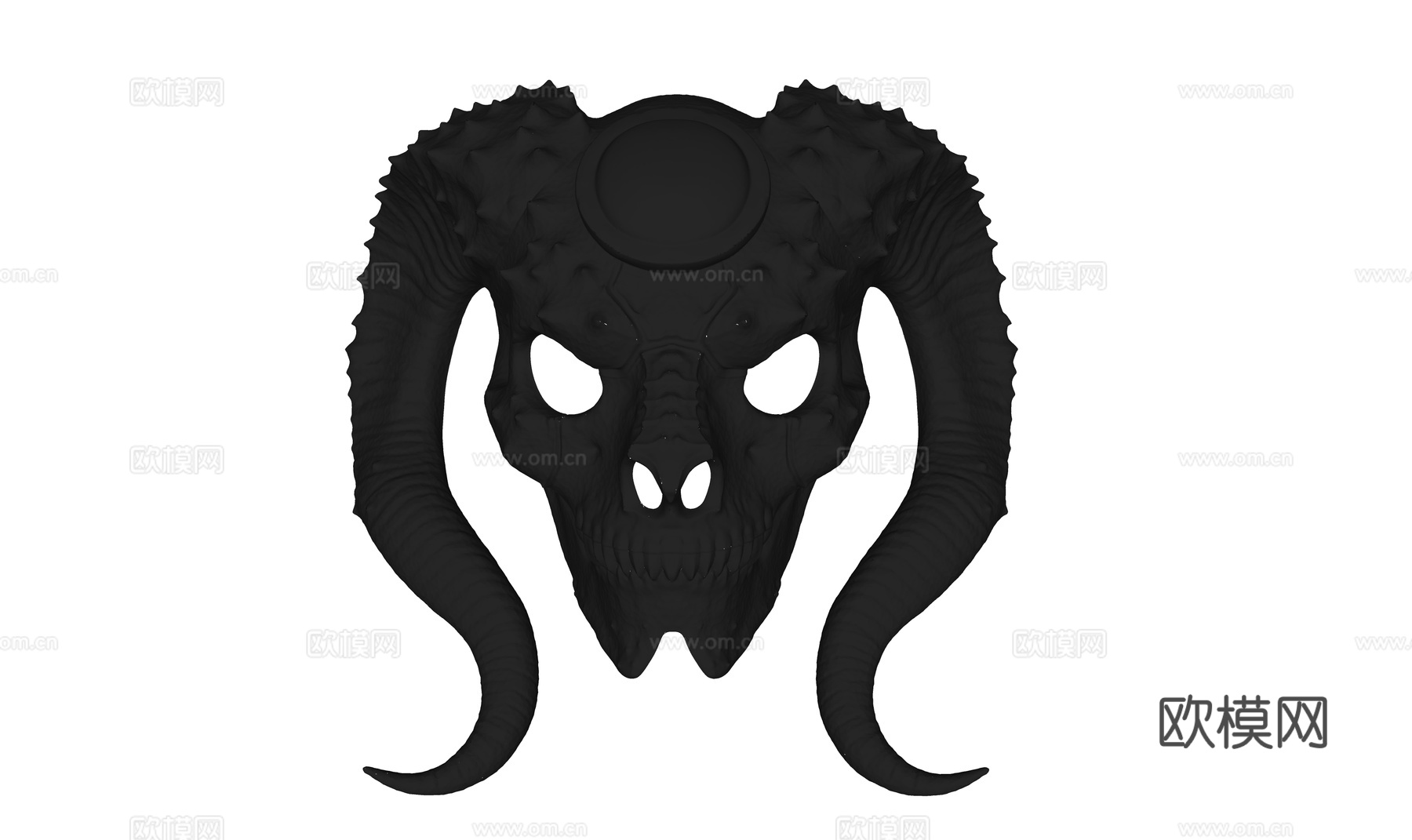 复古恶魔面具 装饰面具 恐怖面具su模型