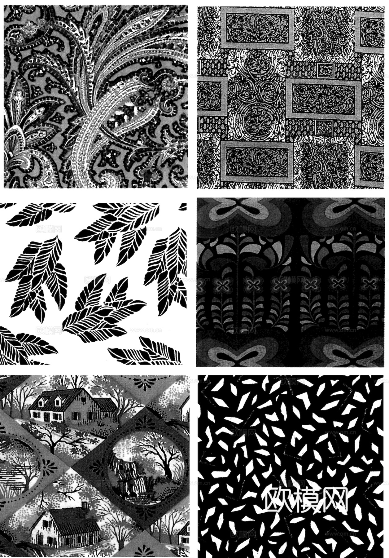 黑白凹凸 高光遮罩 通道 花纹纹理 装饰线条 纹理 墙绘图案下载