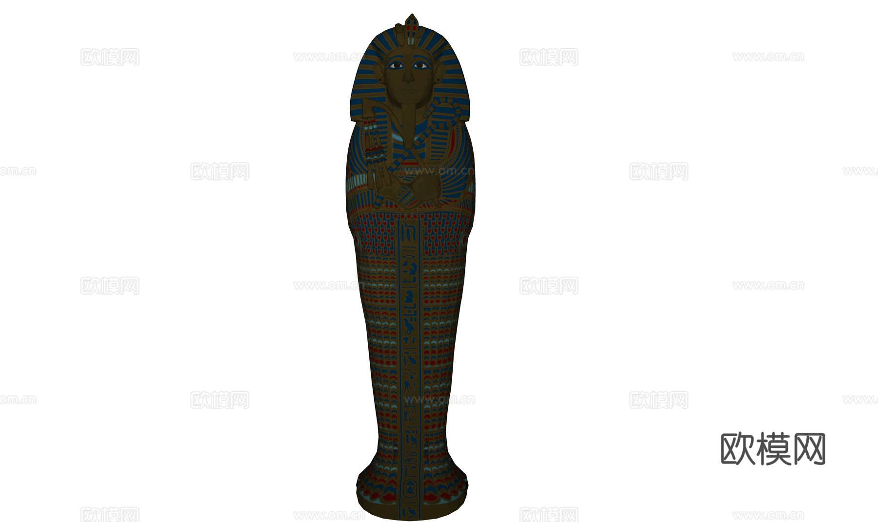 古埃及木乃伊 棺椁 雕塑雕刻 法老石棺 古埃及文化su模型