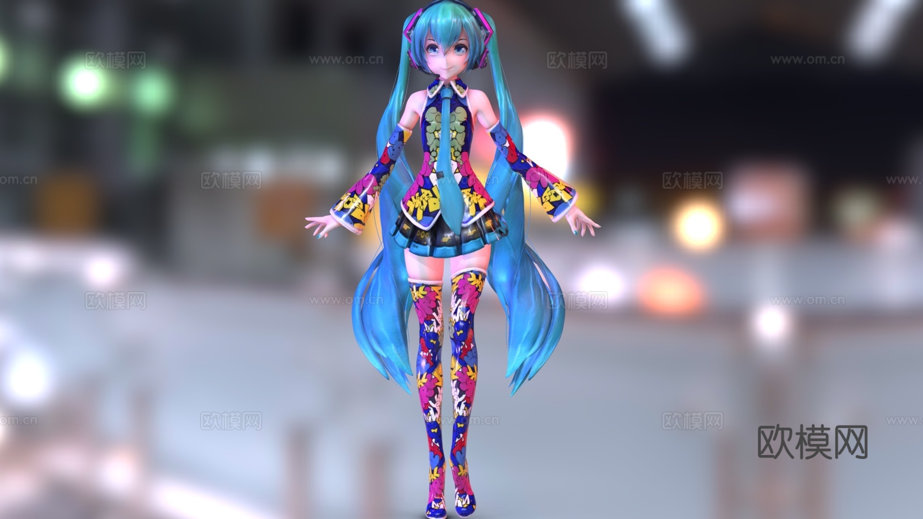 现代二次元人物 洛天依 动漫人物 美少女 动漫角色su模型