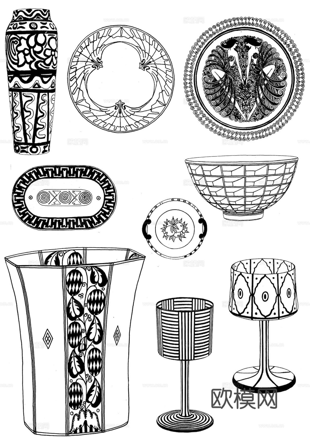 黑白凹凸 高光遮罩 通道 花纹纹理 装饰线条 纹理 墙绘图案下载