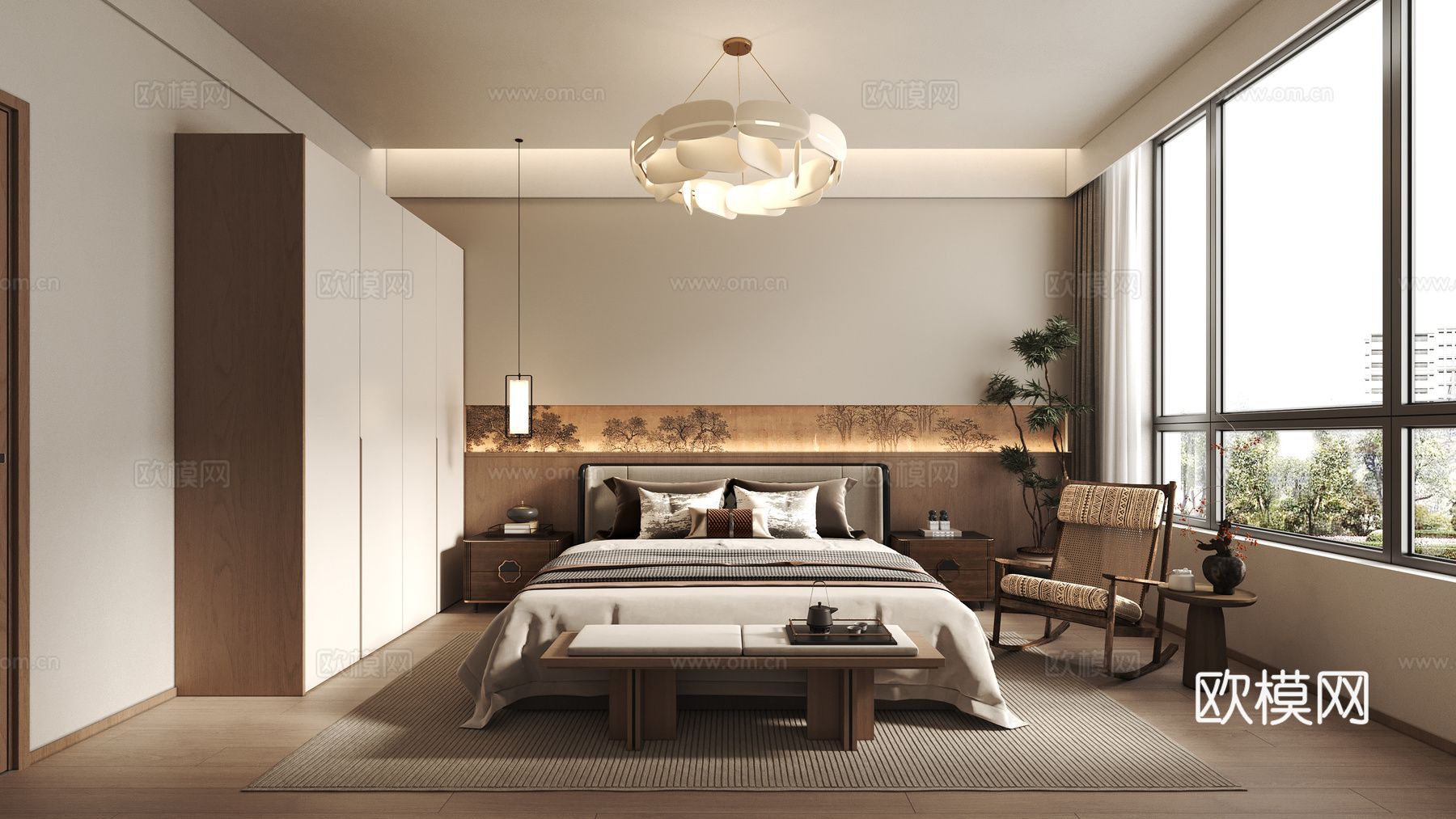 现代中古风老人房su模型