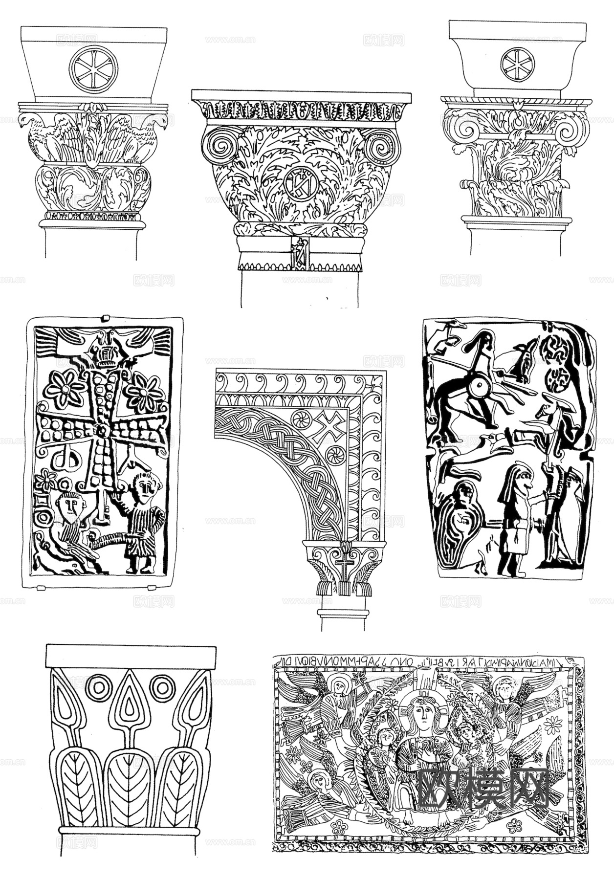 黑白凹凸 高光遮罩 通道 花纹纹理 装饰线条 纹理 墙绘图案下载