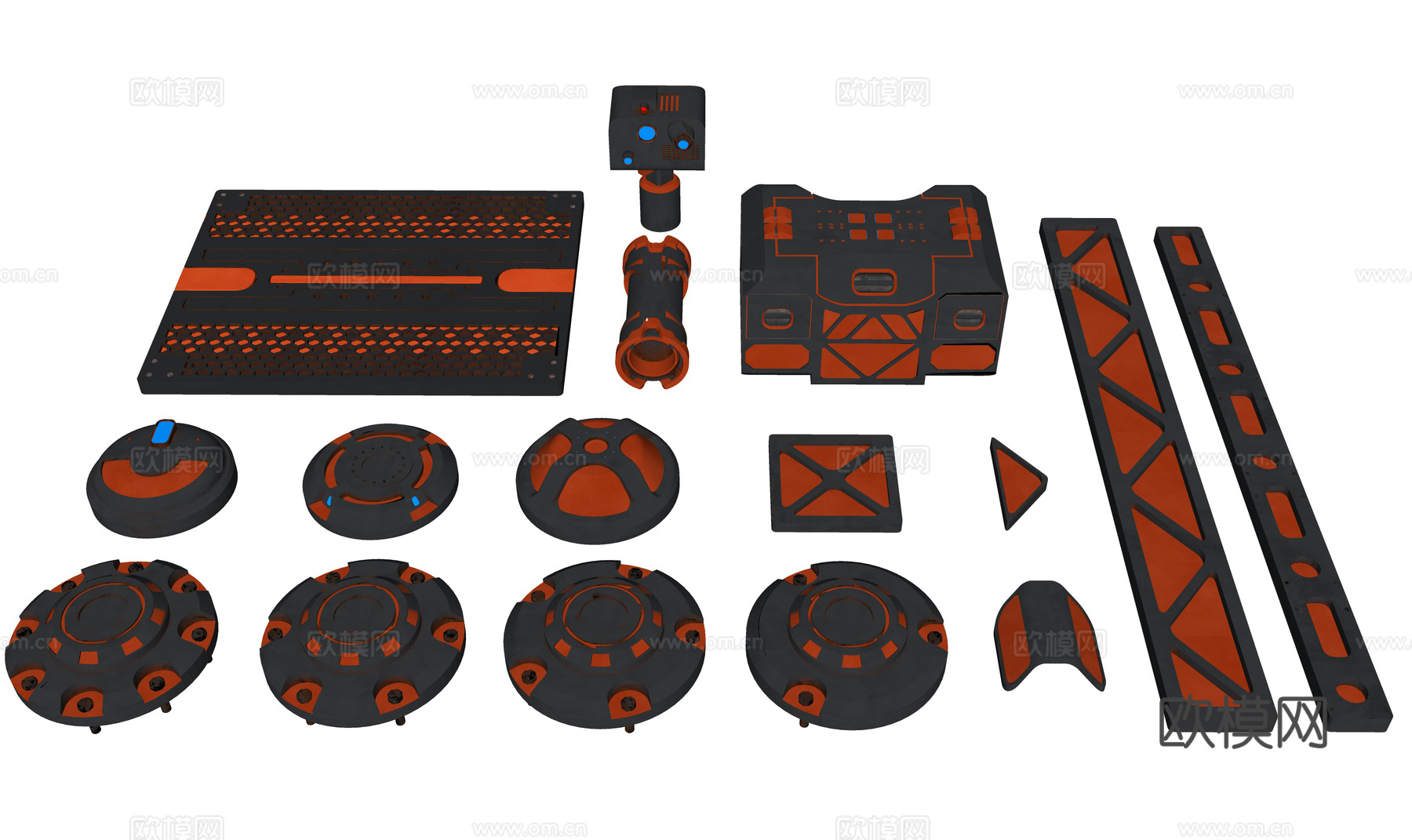 科技感构件 太空元素构件 科技元素su模型