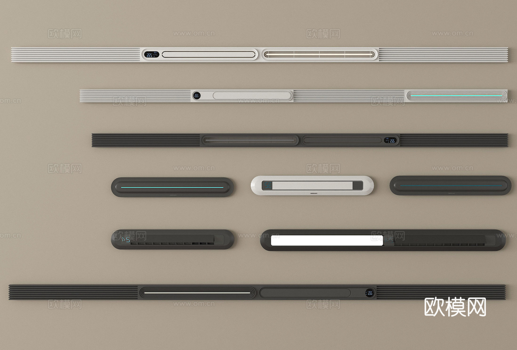 现代浴霸出风口 线型浴霸su模型