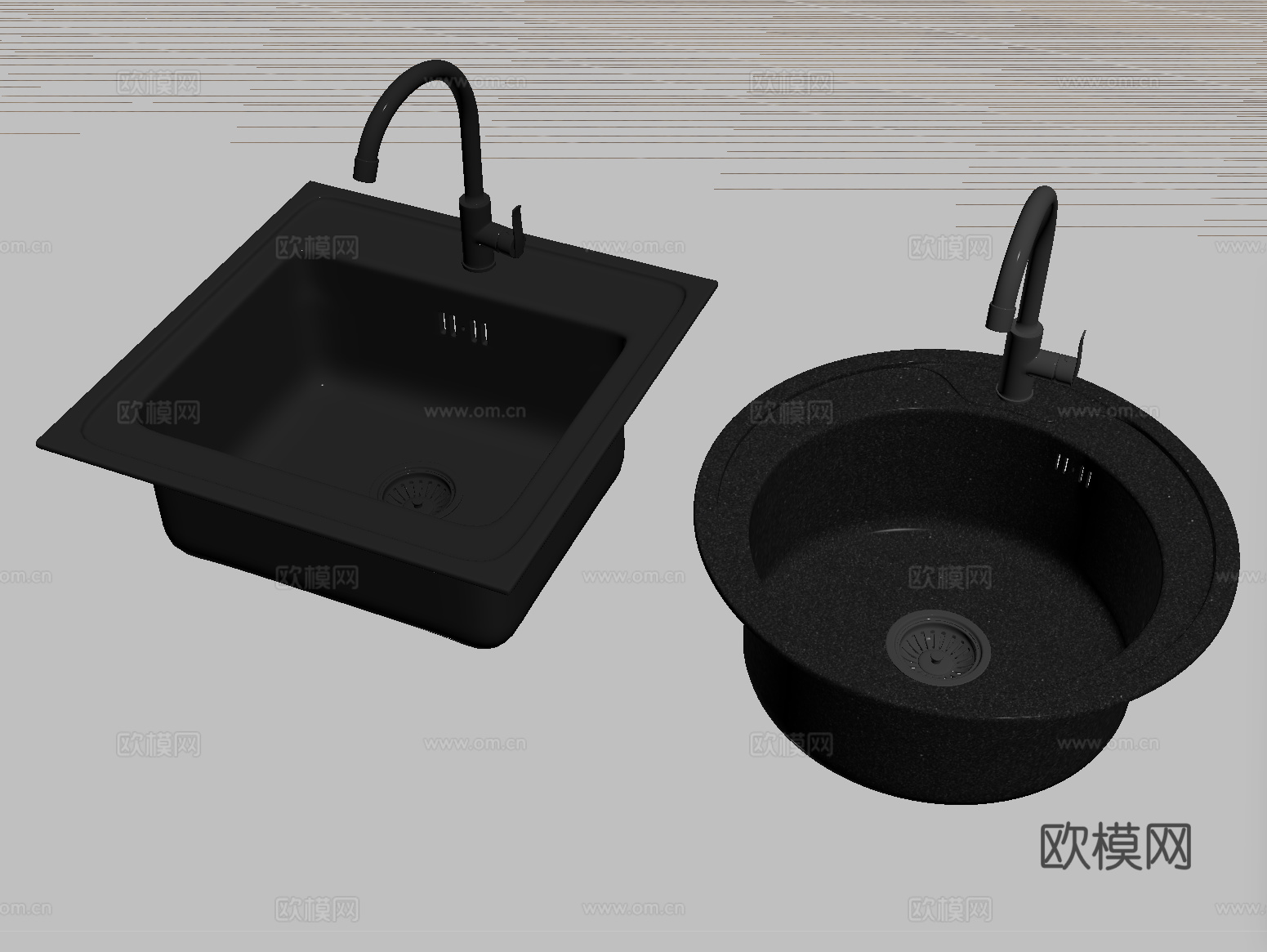 现代水槽 不锈钢水槽 洗菜池 洗菜盆 水龙头su模型