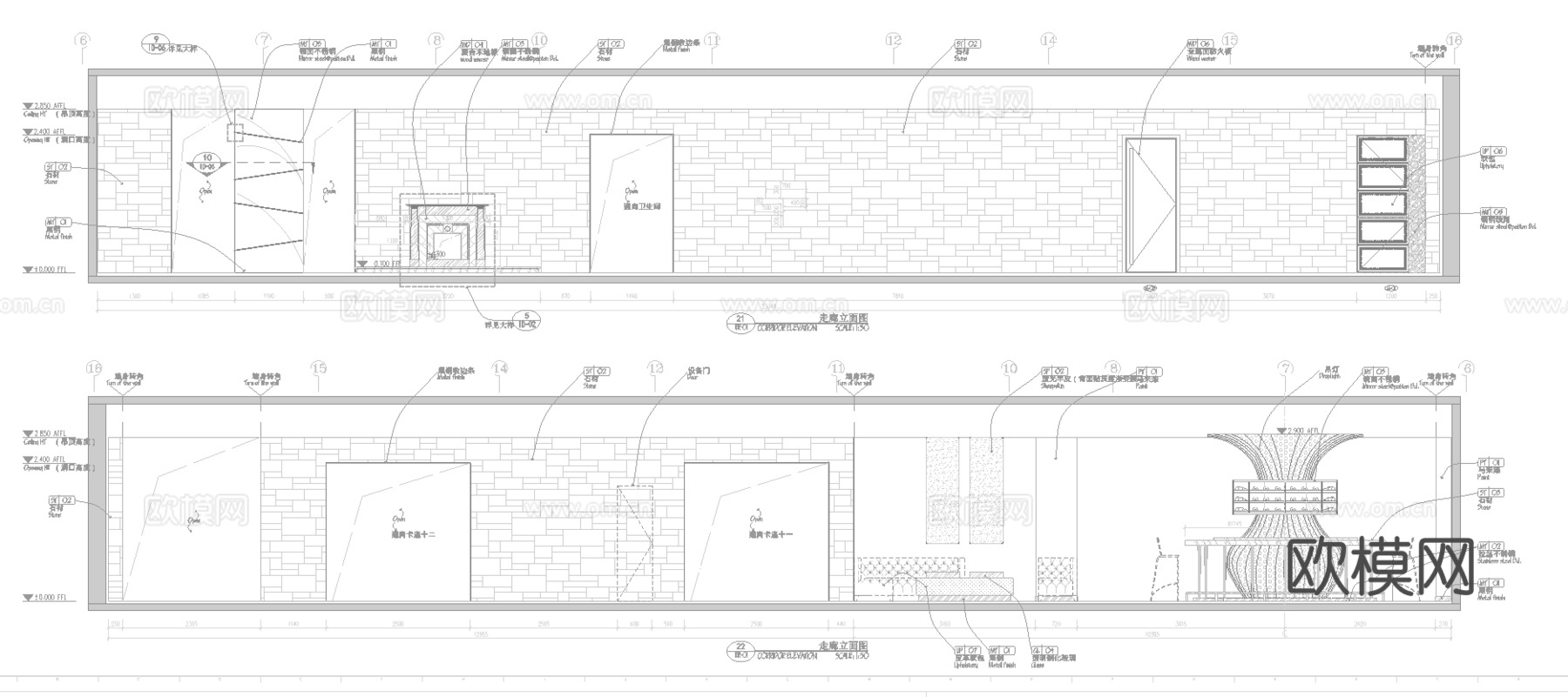 最新5套全套 酒吧 KTV 施工图 效果图合集cad施工图