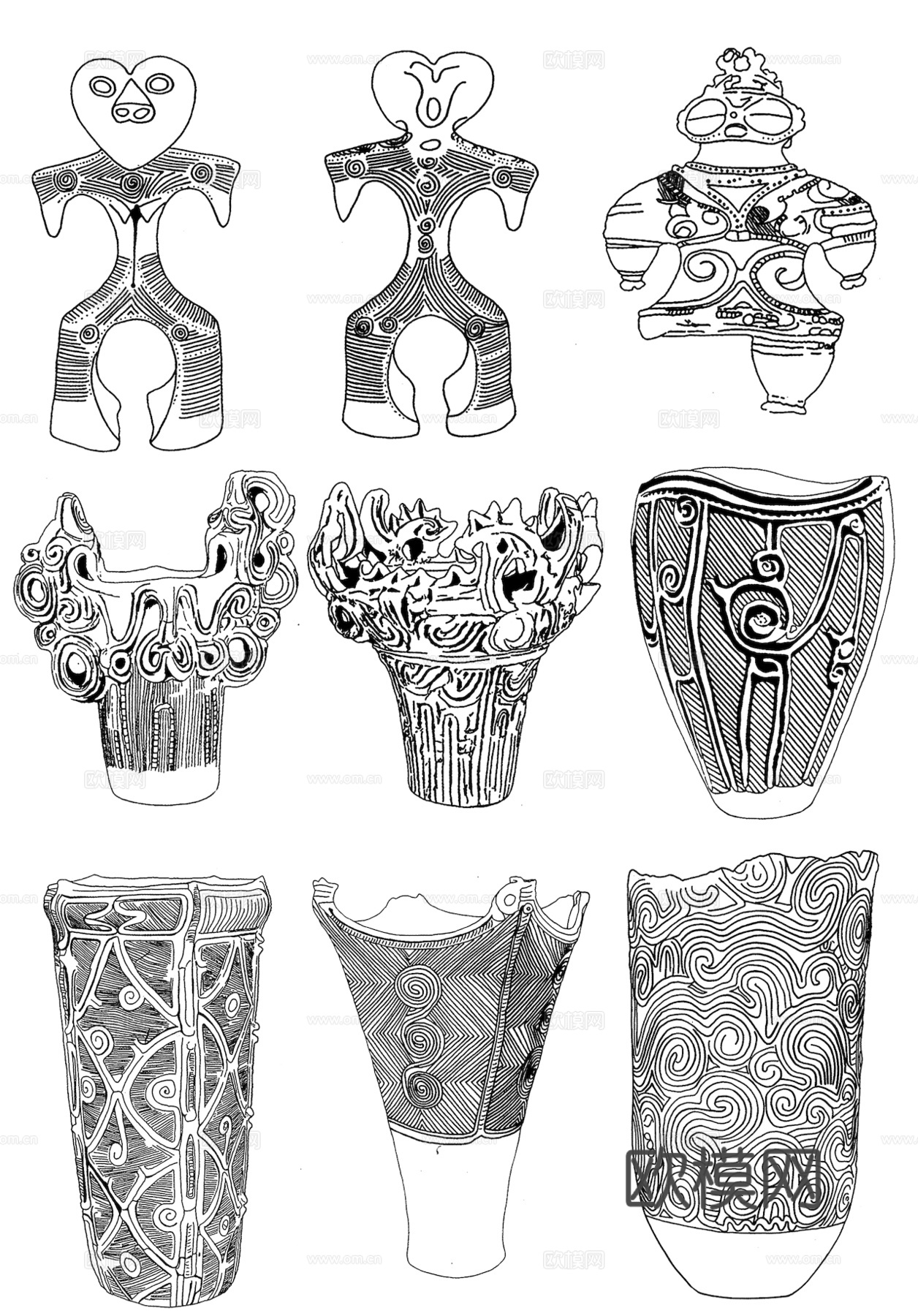 黑白凹凸 高光遮罩 通道 花纹纹理 装饰线条 纹理 墙绘图案下载