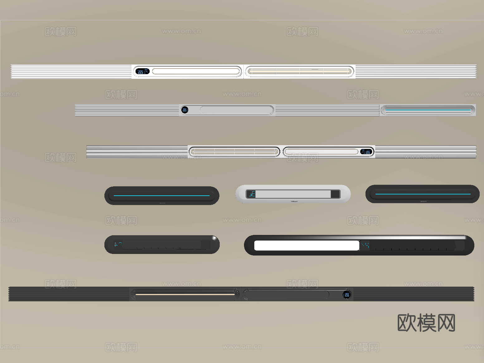 现代浴霸出风口 线型浴霸su模型