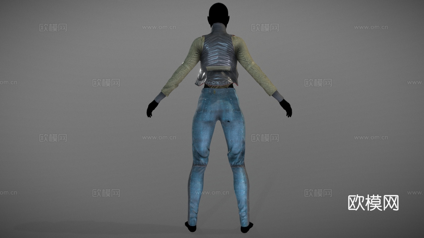 现代服装模特 模特 假人 潮流服装su模型