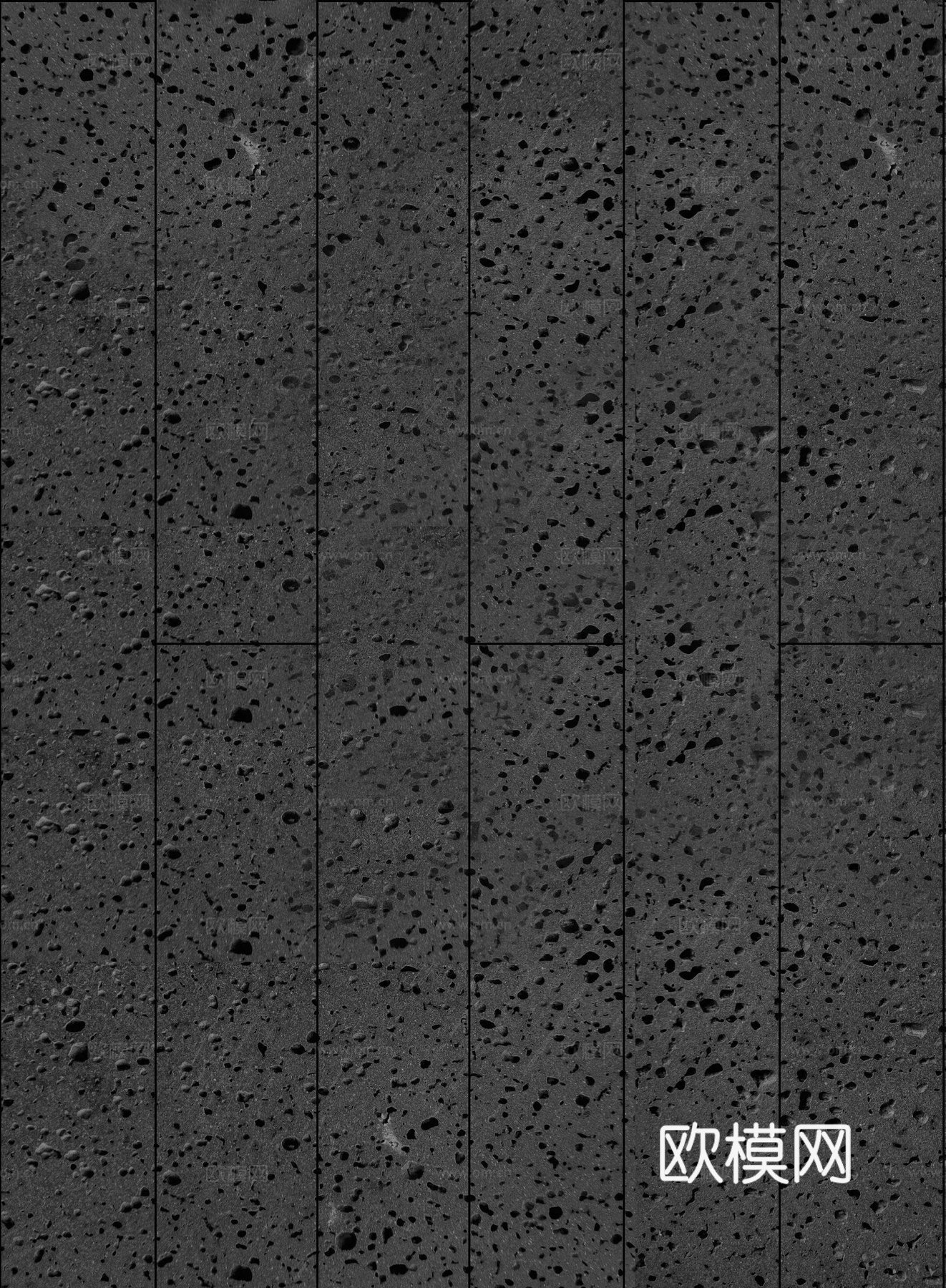 现代新中式洞石_深灰色洞石石材贴图