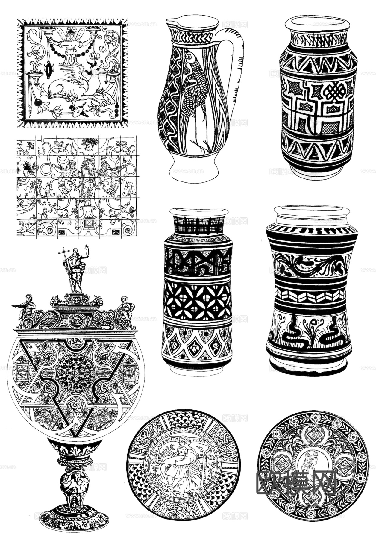 黑白凹凸 高光遮罩 通道 花纹纹理 装饰线条 纹理 墙绘图案下载