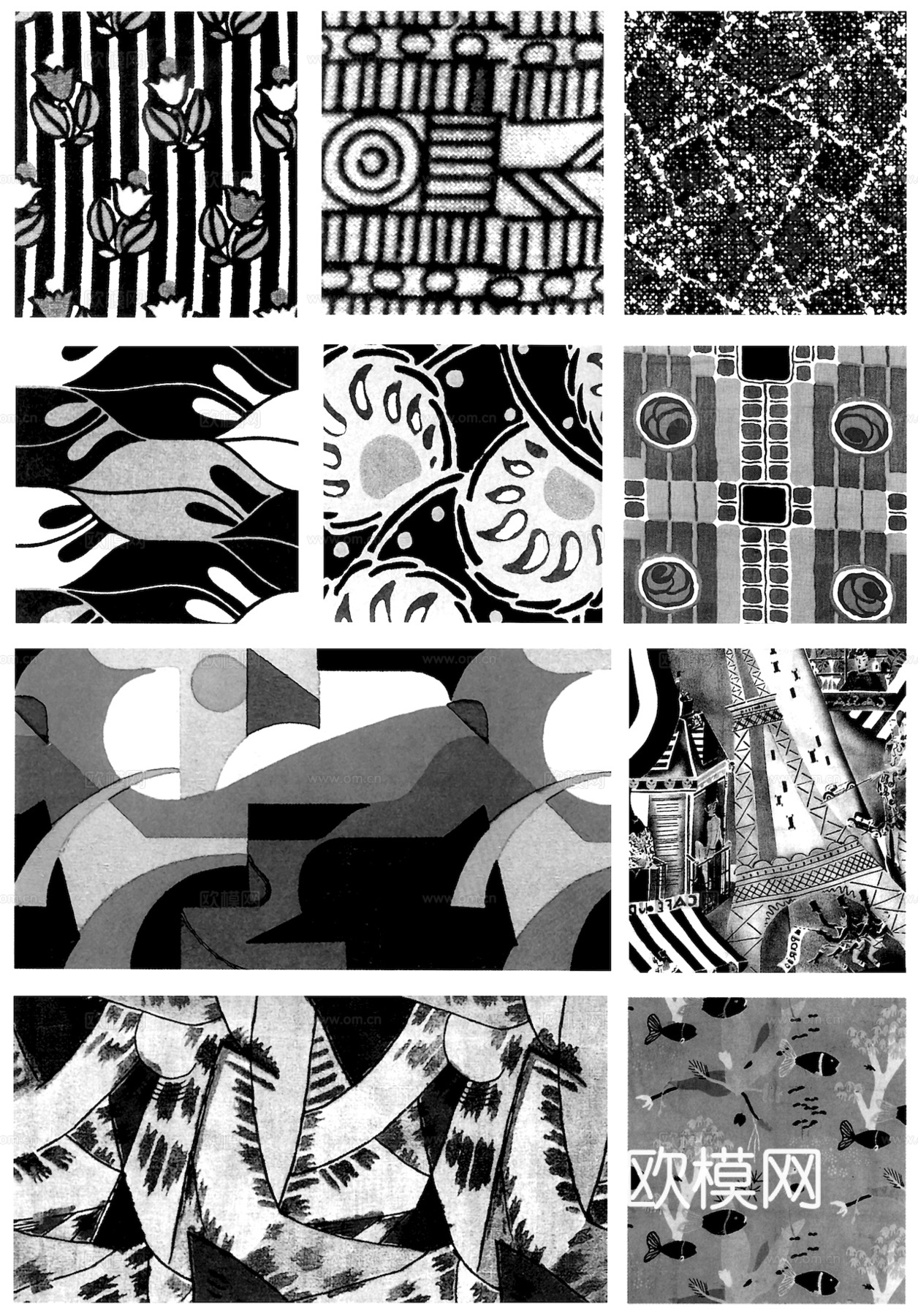 黑白凹凸 高光遮罩 通道 花纹纹理 装饰线条 纹理 墙绘图案下载