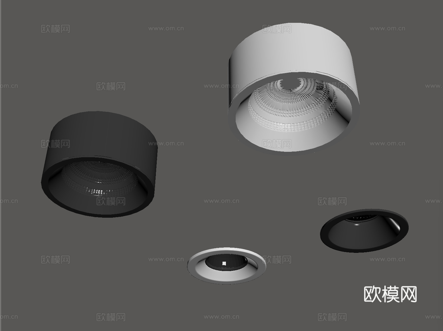 现代筒灯射灯 嵌入式筒灯射灯 明装筒灯射灯su模型