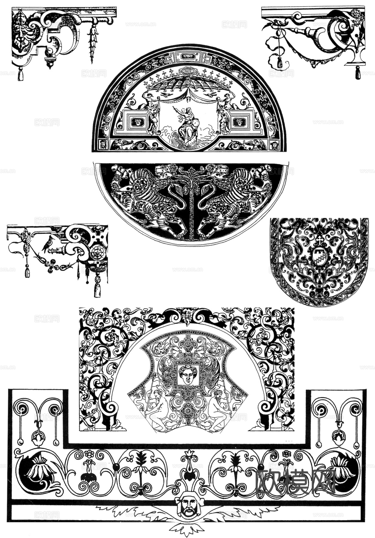 黑白凹凸 高光遮罩 通道 花纹纹理 装饰线条 纹理 墙绘图案下载