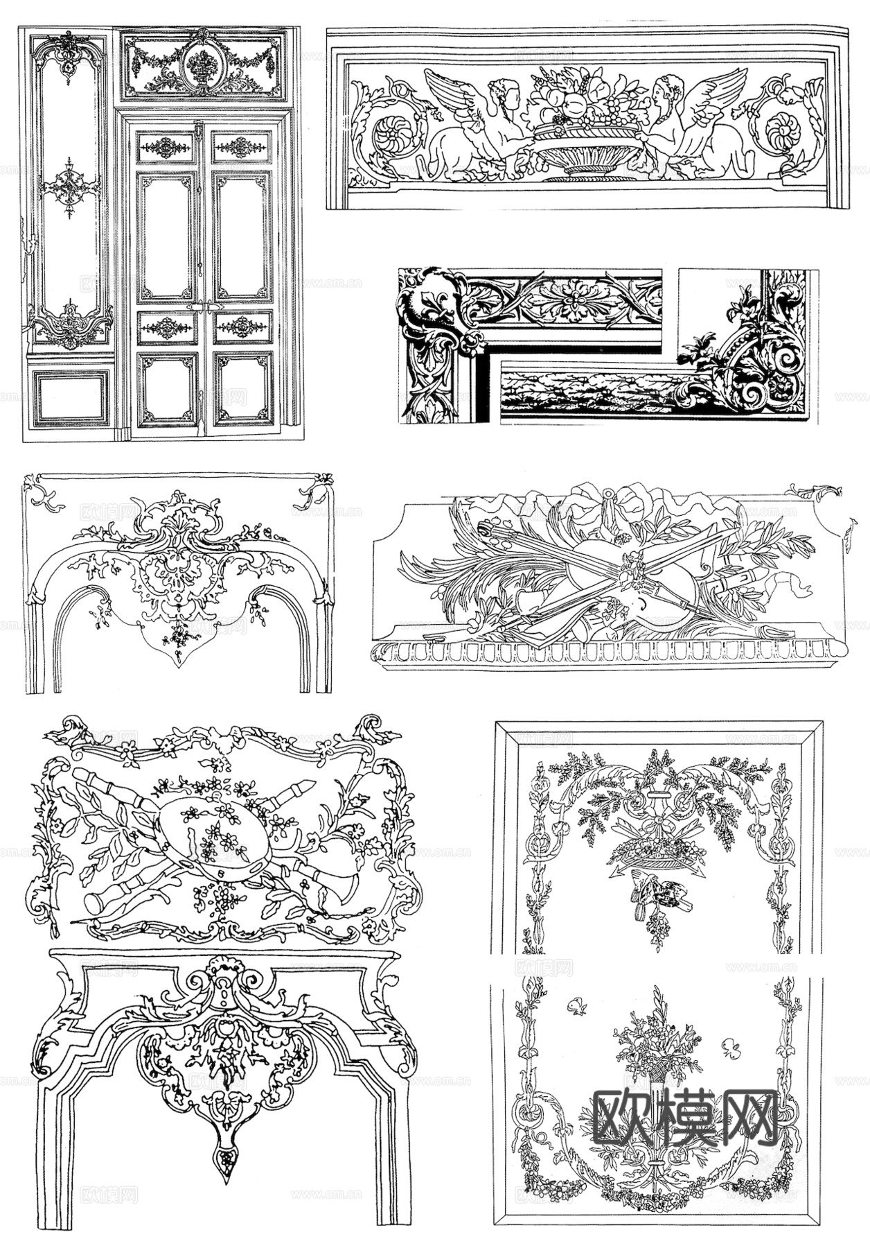 黑白凹凸 高光遮罩 通道 花纹纹理 装饰线条 纹理 墙绘图案下载