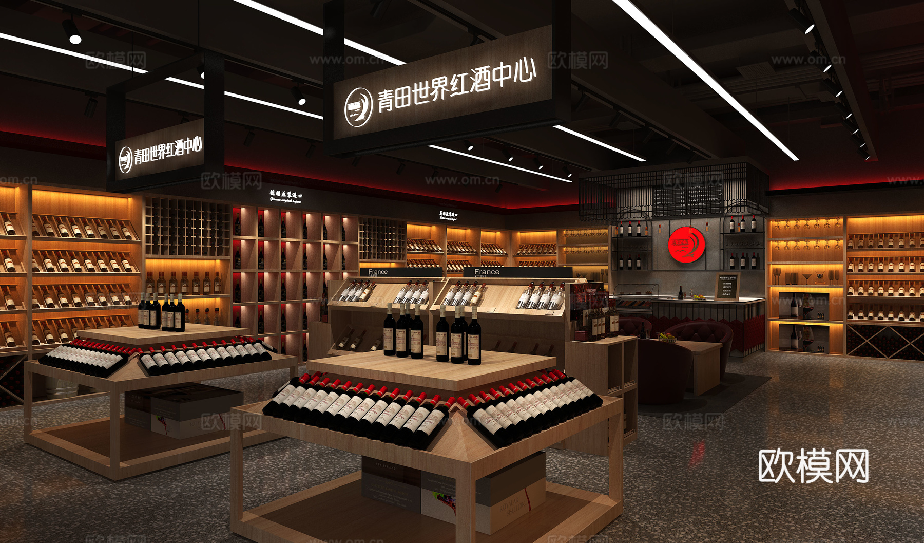 进口红酒专卖店3d模型3d模型下载（渲染图4）