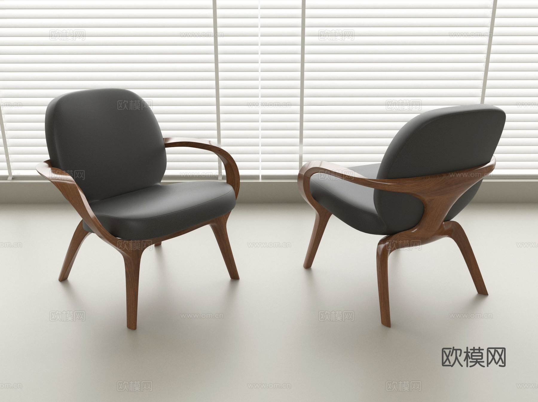 现代躺椅 休闲椅 贝壳椅 木椅su模型
