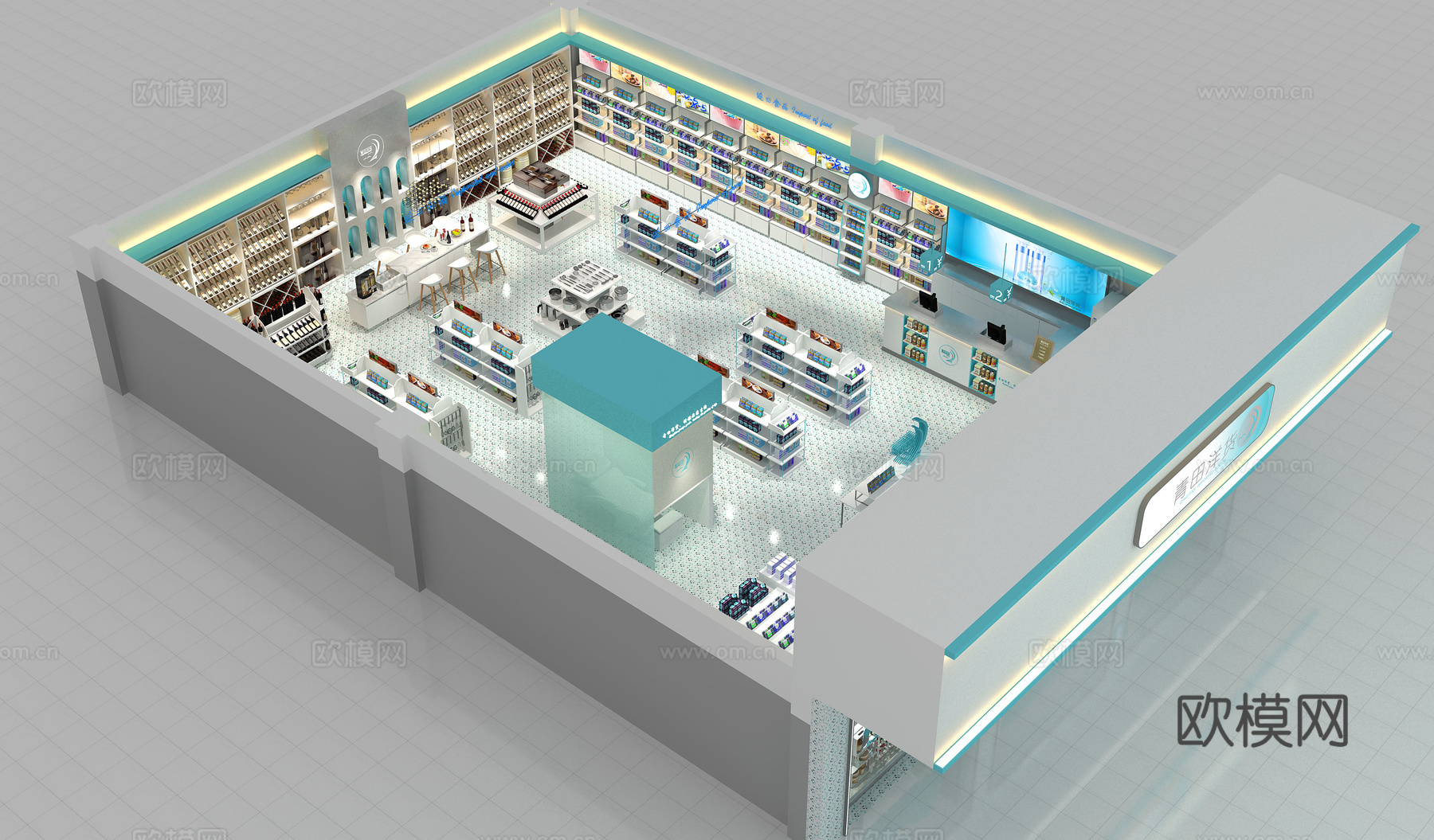 进口商品旗舰店3d模型下载（渲染图3）